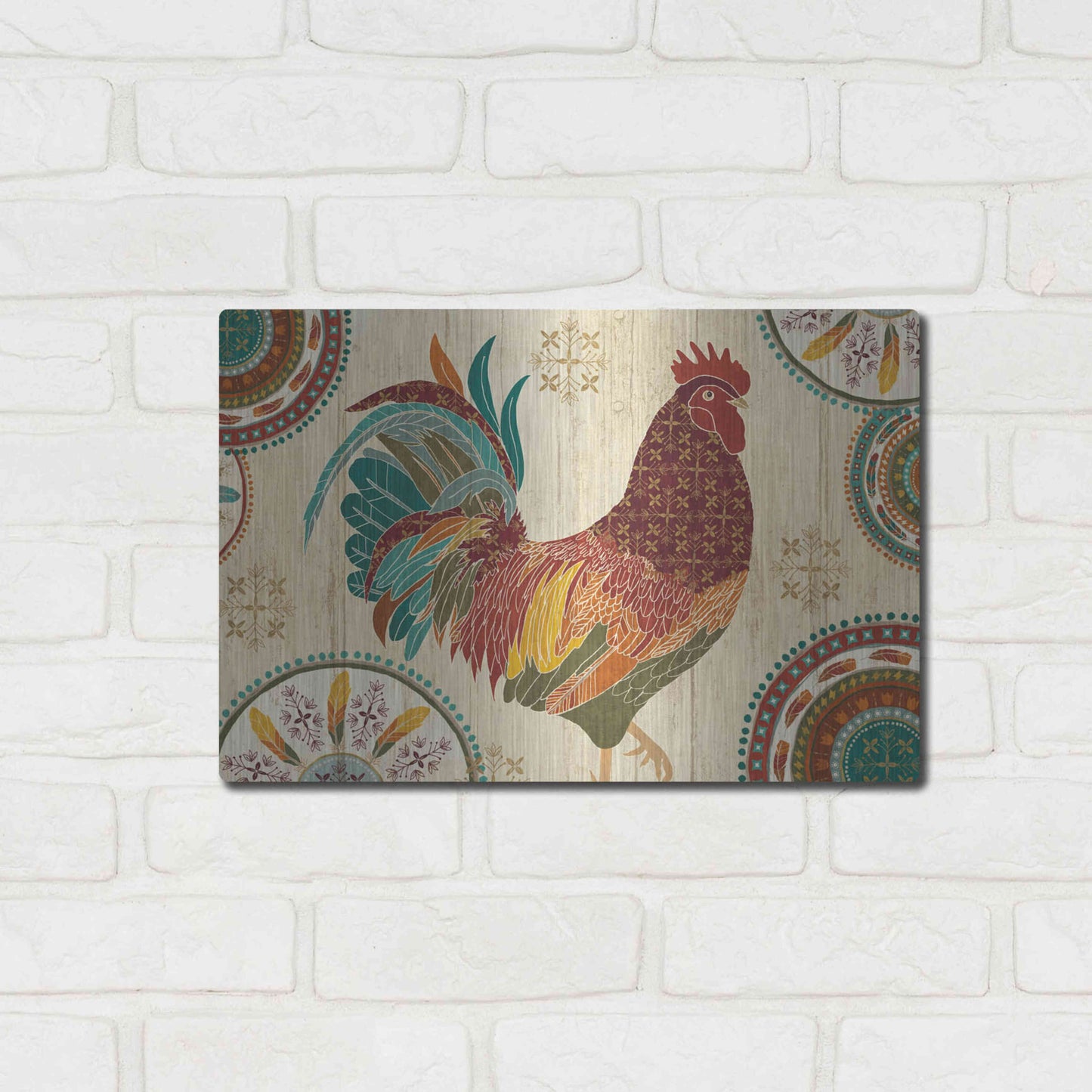 Luxe Metal Art 'At the Barn I' by Veronique Charron, Metal Wall Art,16x12