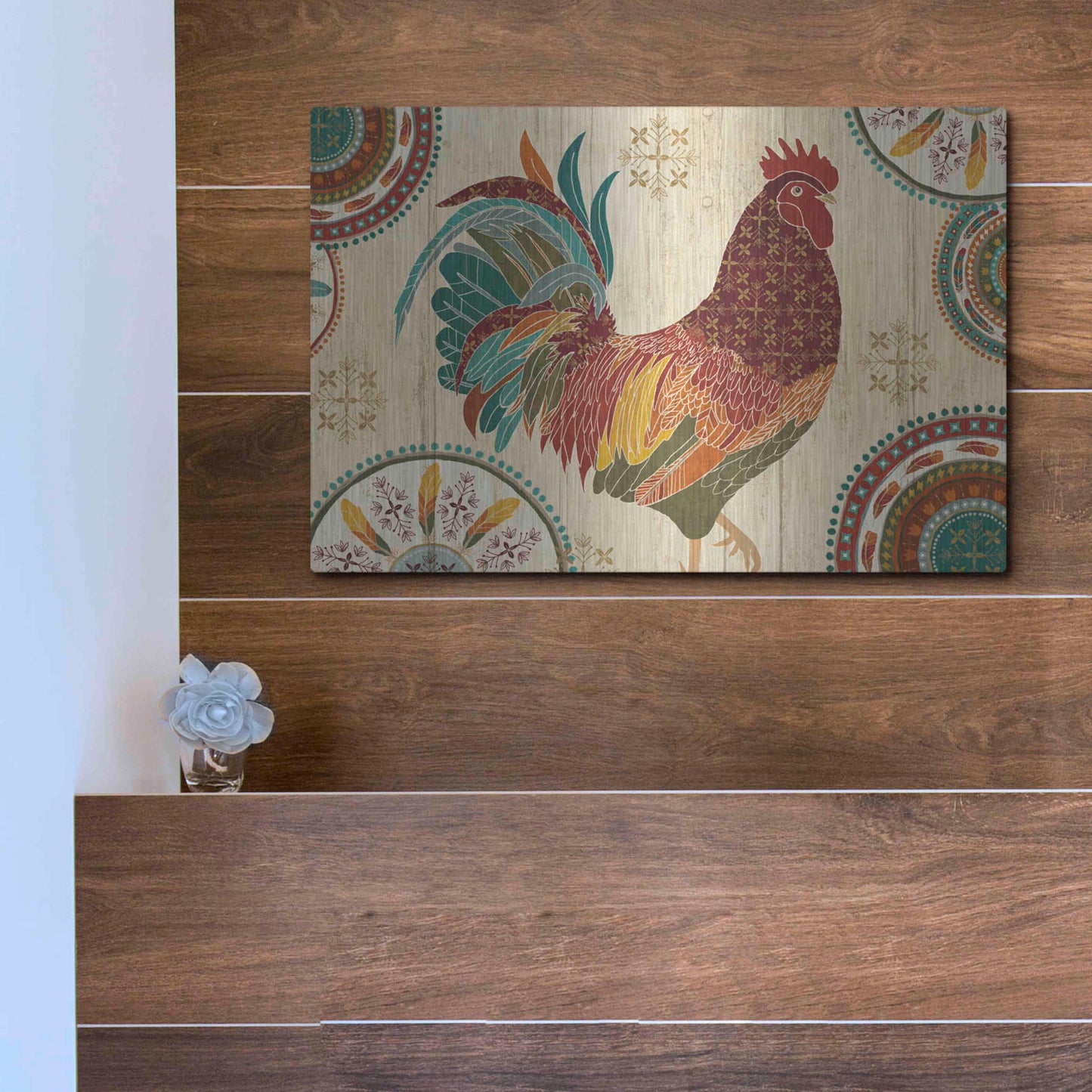 Luxe Metal Art 'At the Barn I' by Veronique Charron, Metal Wall Art,16x12