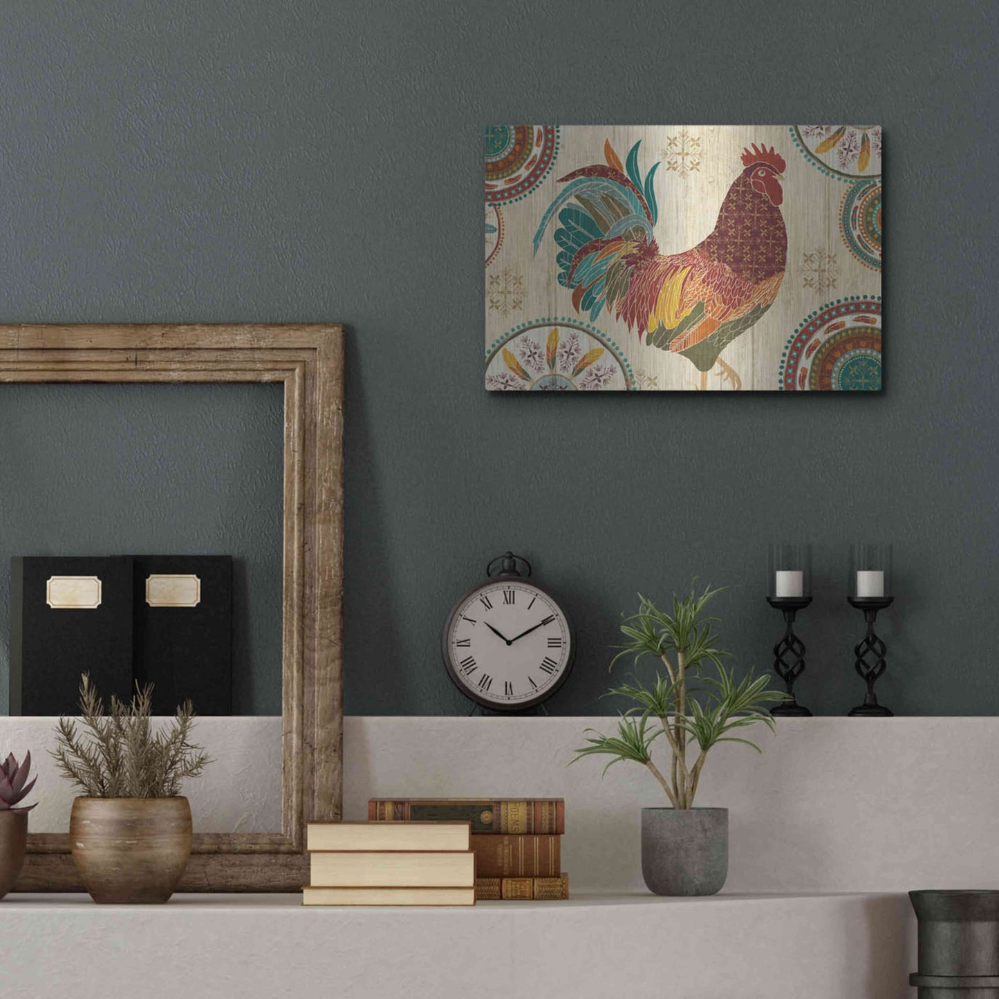 Luxe Metal Art 'At the Barn I' by Veronique Charron, Metal Wall Art,16x12