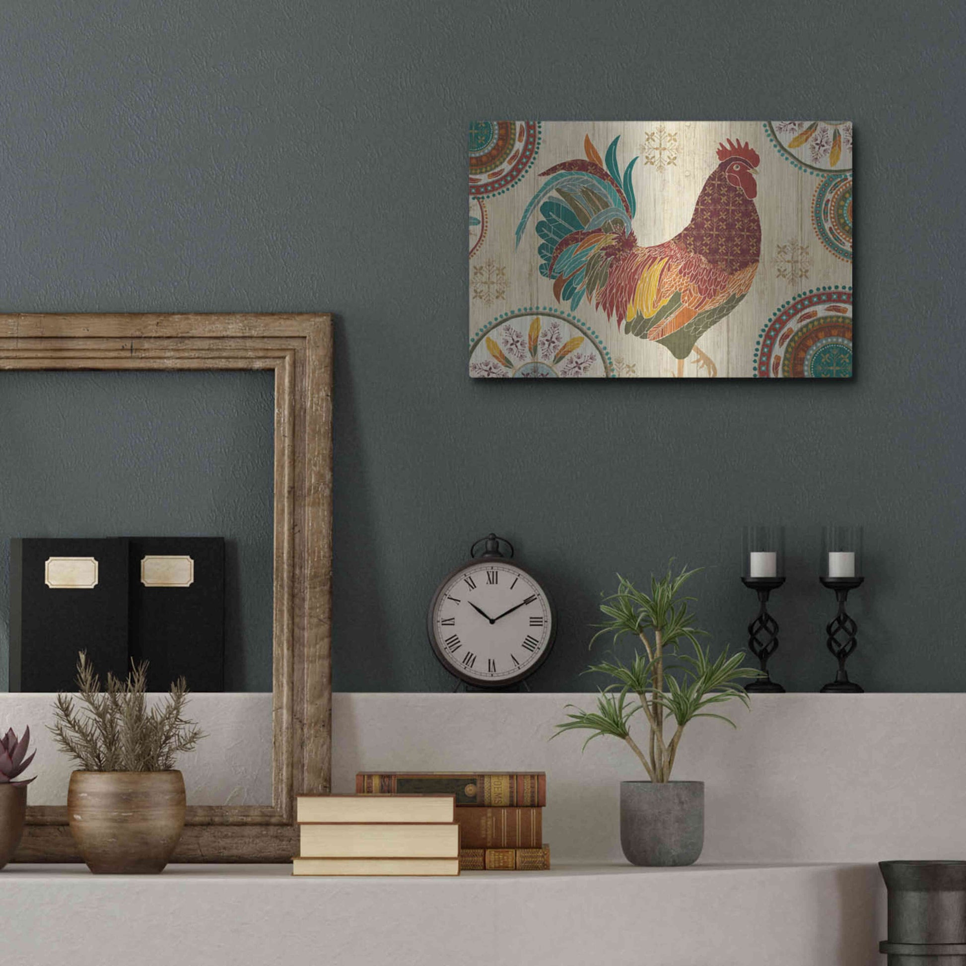 Luxe Metal Art 'At the Barn I' by Veronique Charron, Metal Wall Art,16x12