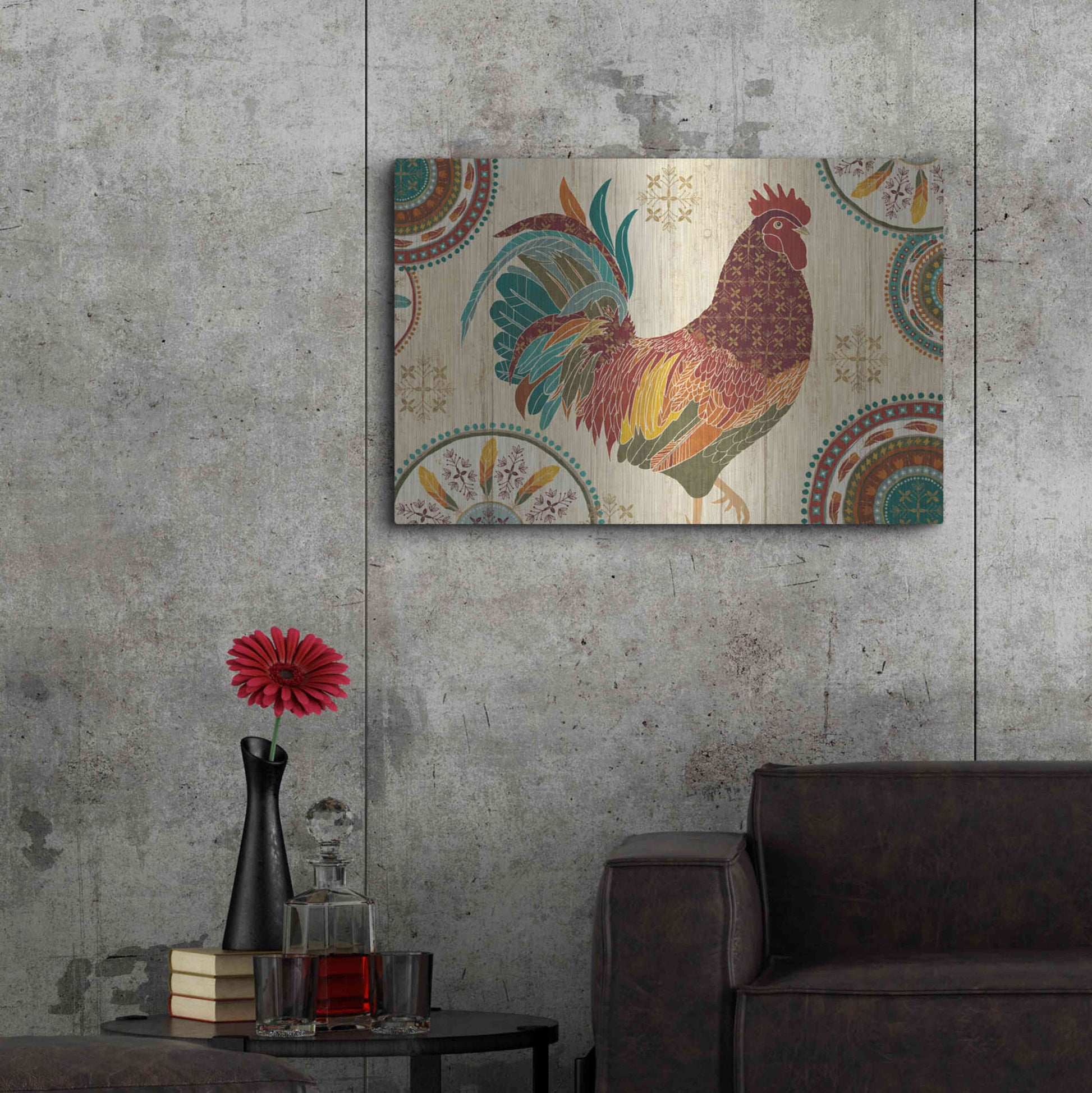 Luxe Metal Art 'At the Barn I' by Veronique Charron, Metal Wall Art,36x24