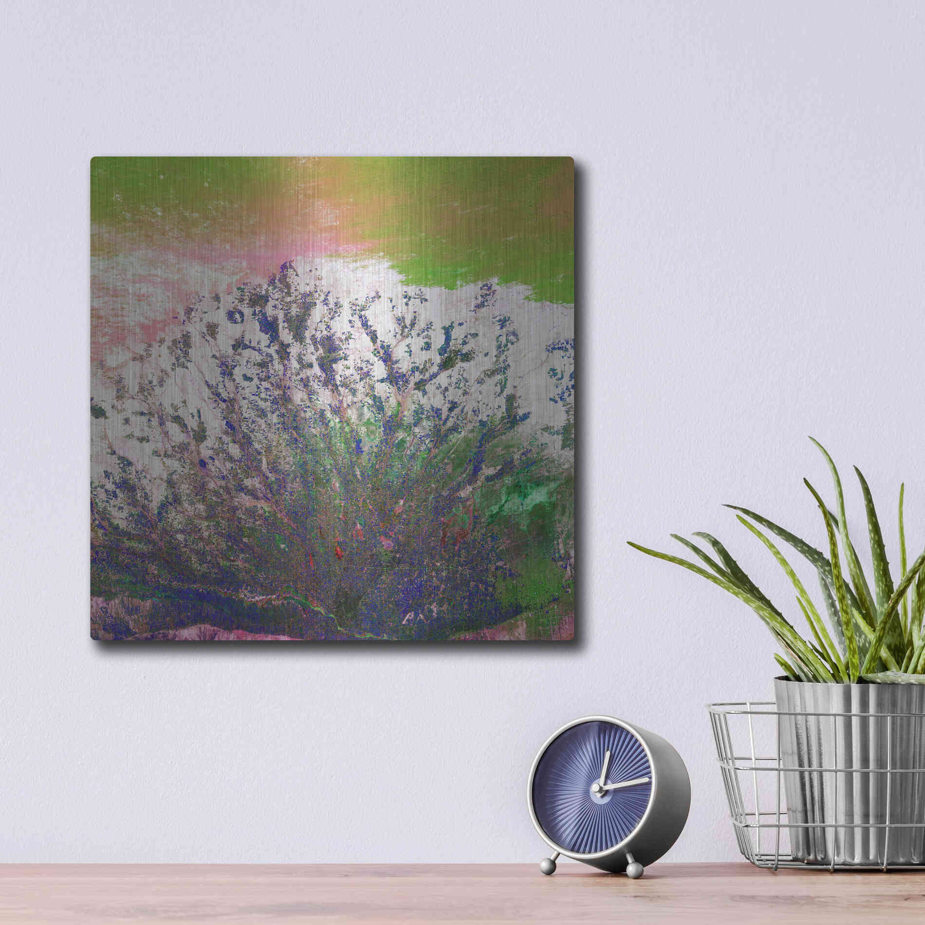 Luxe Metal Art 'Earth as Art: Fanned Out,' Metal Wall Art,12x12
