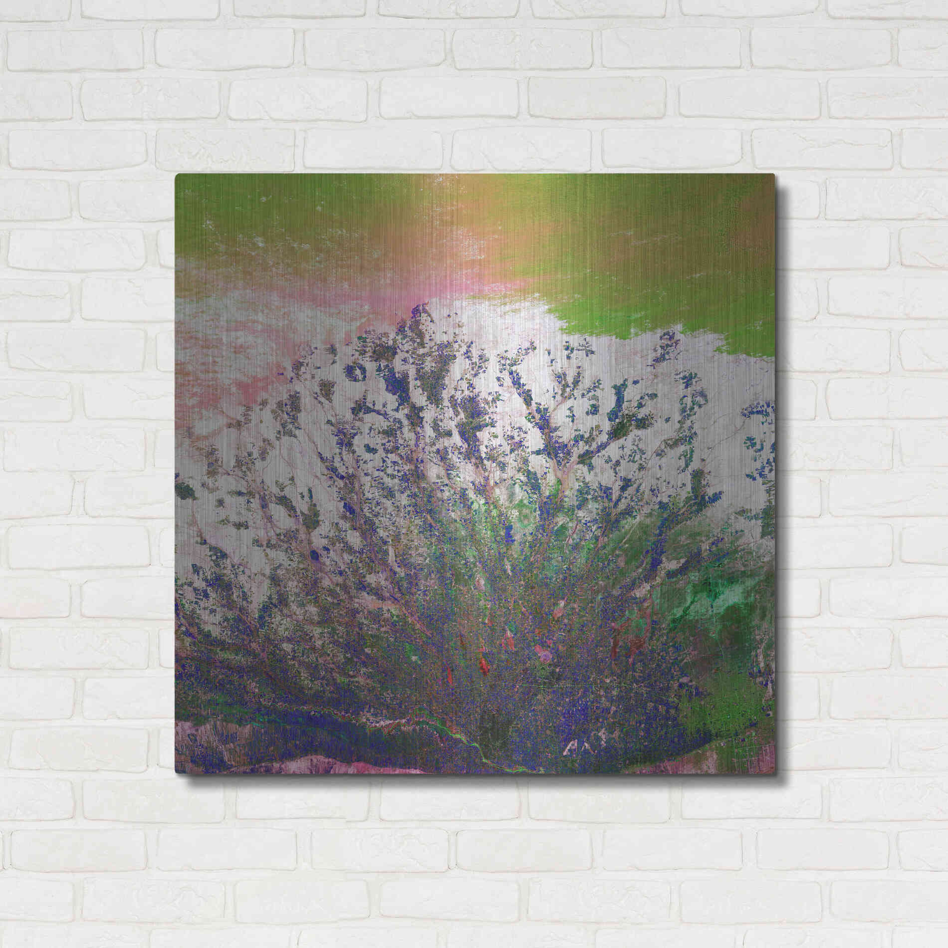 Luxe Metal Art 'Earth as Art: Fanned Out,' Metal Wall Art,36x36