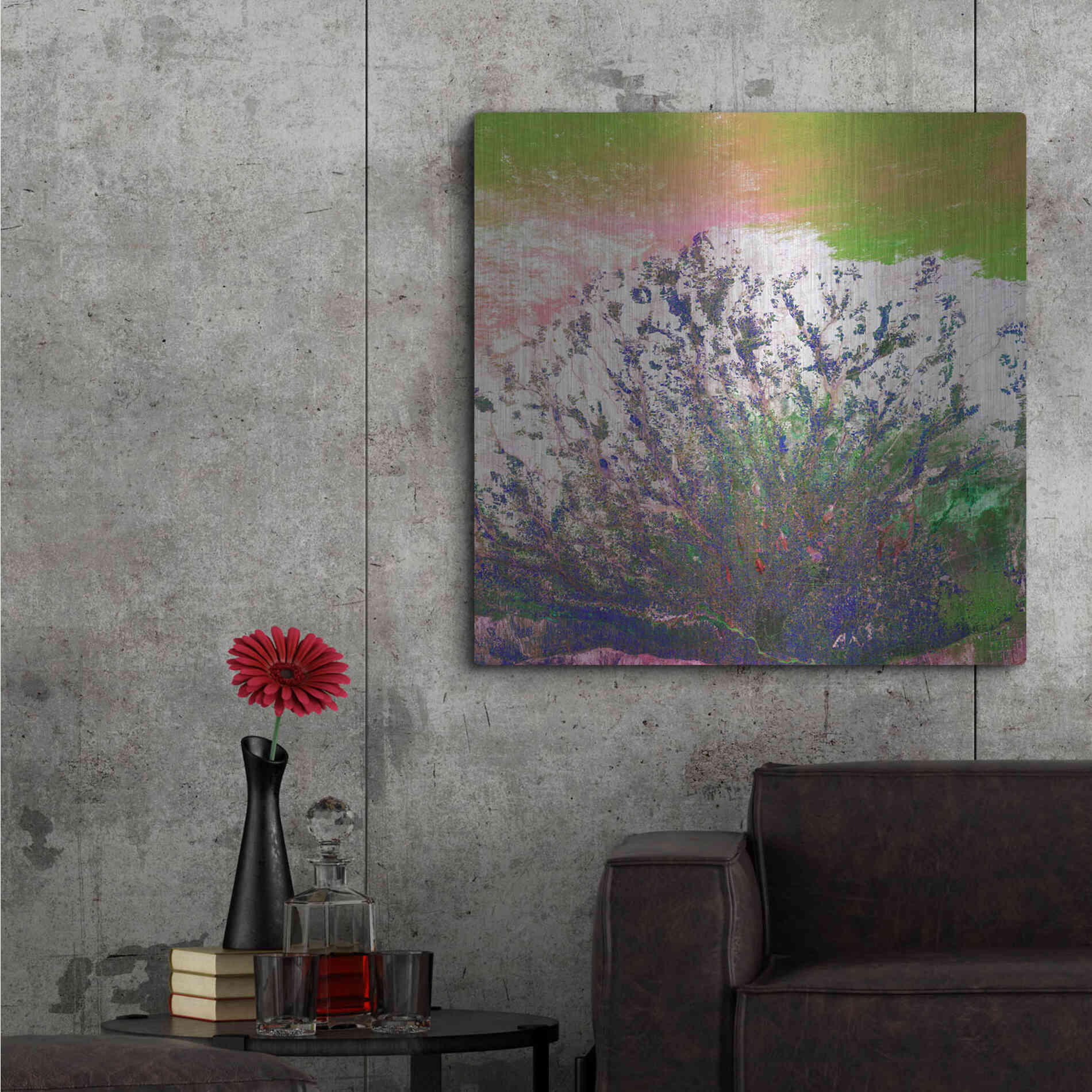 Luxe Metal Art 'Earth as Art: Fanned Out,' Metal Wall Art,36x36