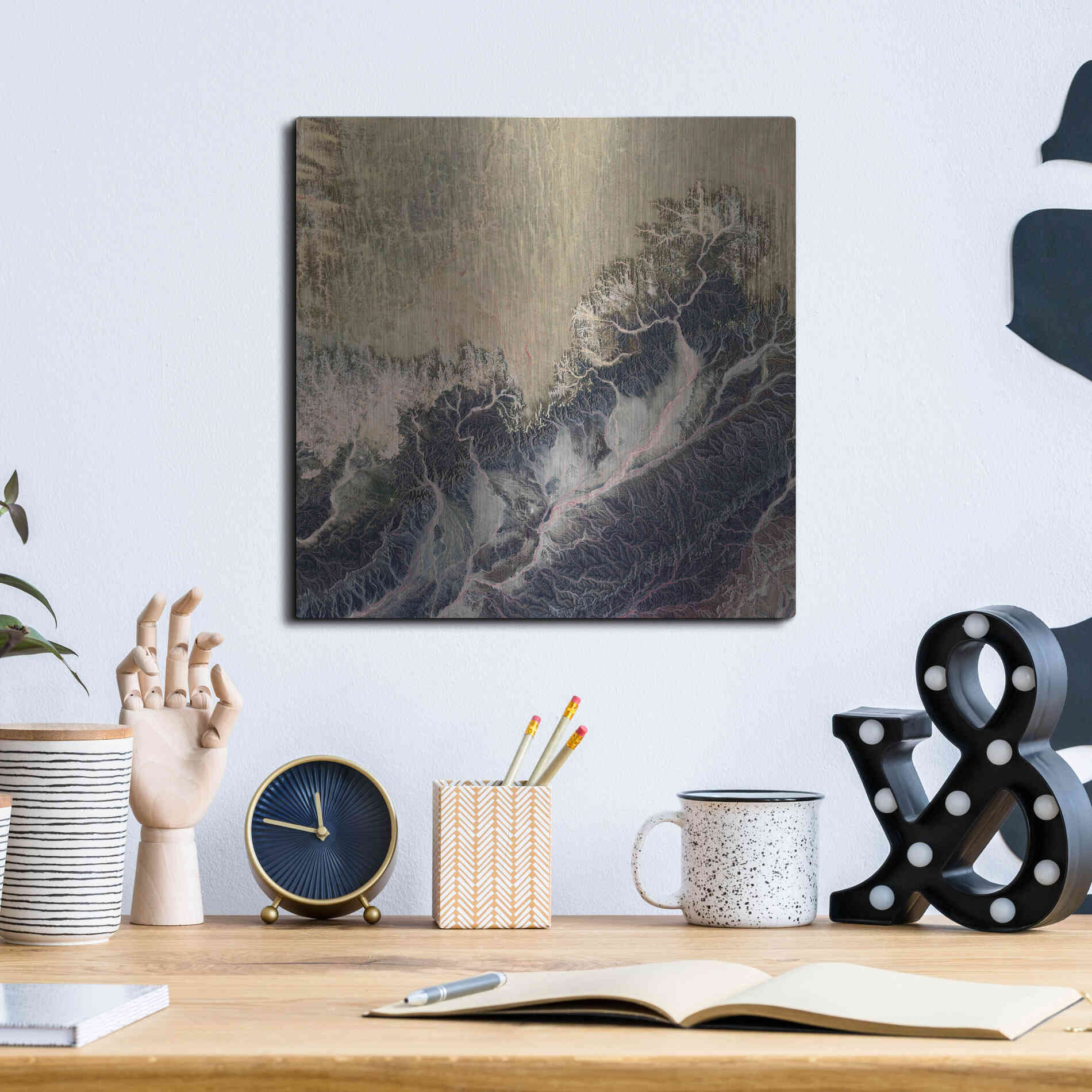 Luxe Metal Art 'Earth as Art: Irritated,' Metal Wall Art,12x12