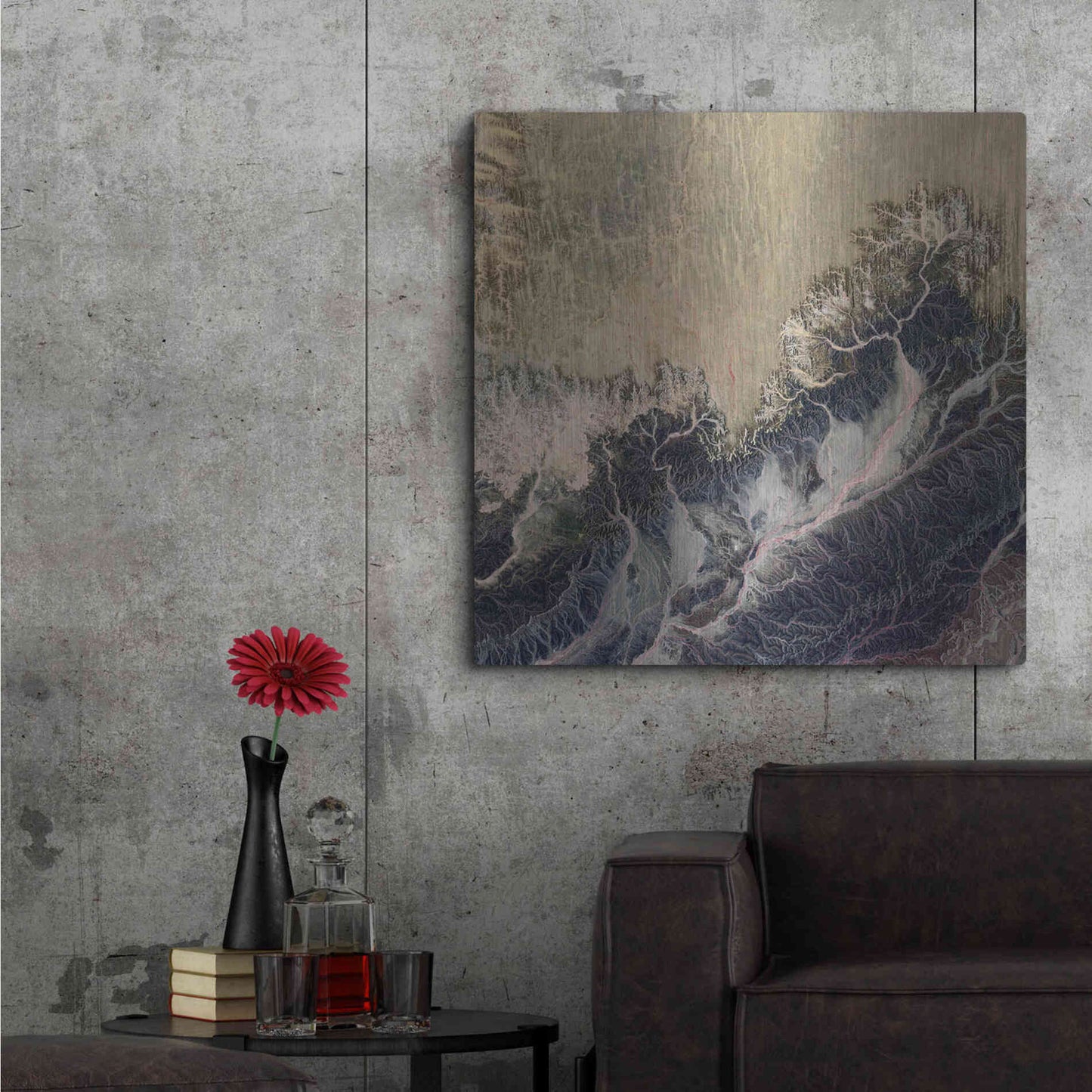 Luxe Metal Art 'Earth as Art: Irritated,' Metal Wall Art,36x36