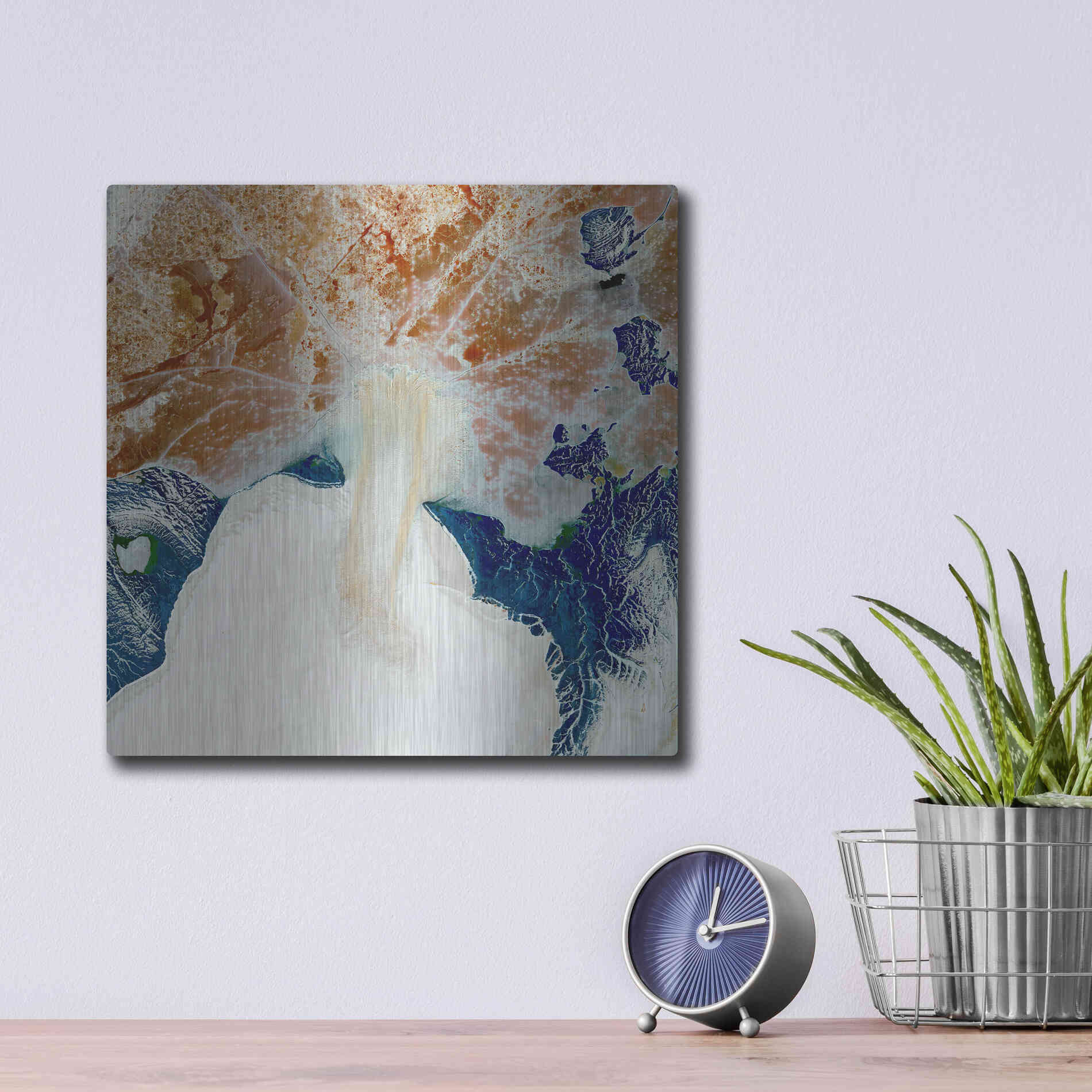 Luxe Metal Art 'Earth as Art: Rapid Ice Movement,' Metal Wall Art,12x12