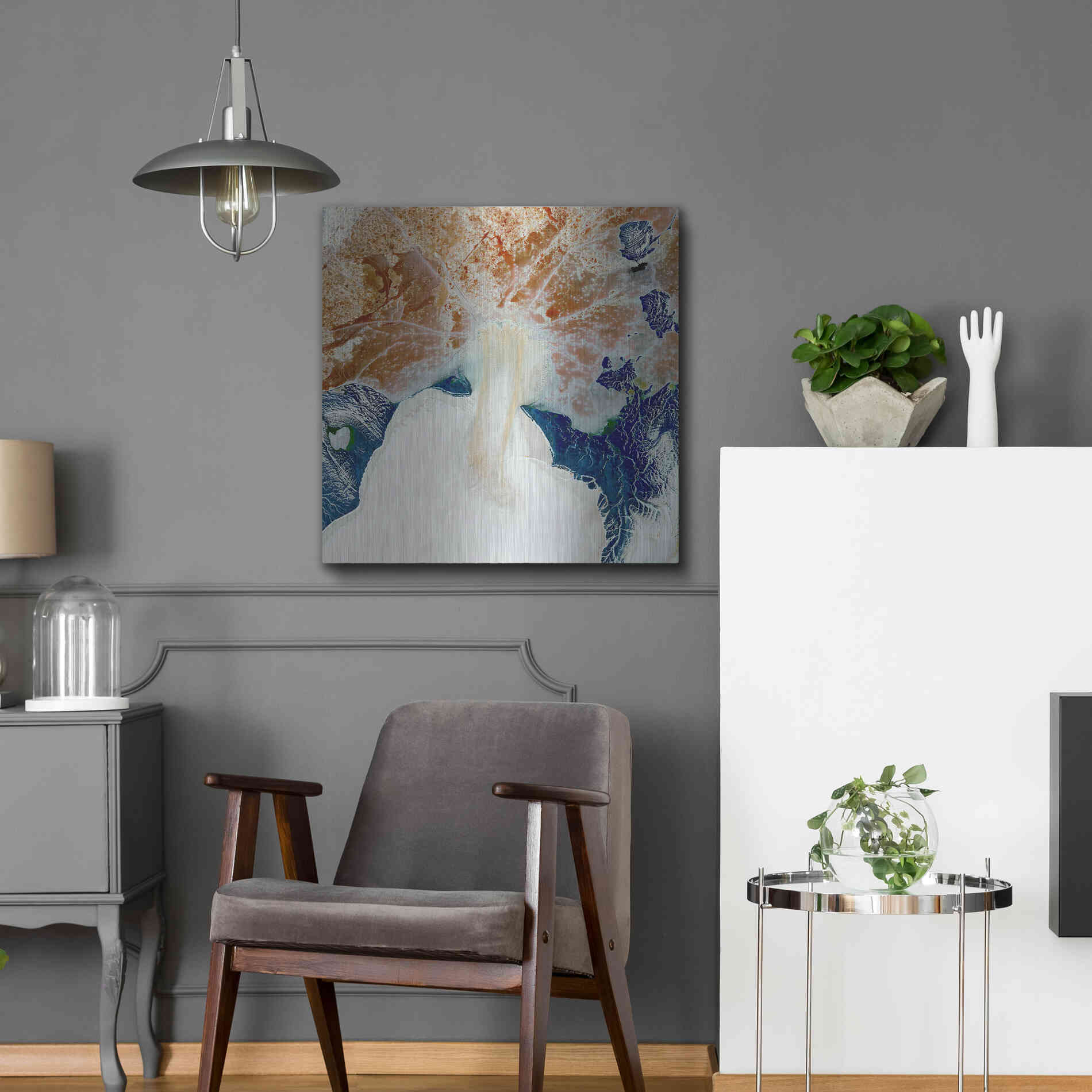 Luxe Metal Art 'Earth as Art: Rapid Ice Movement,' Metal Wall Art,24x24