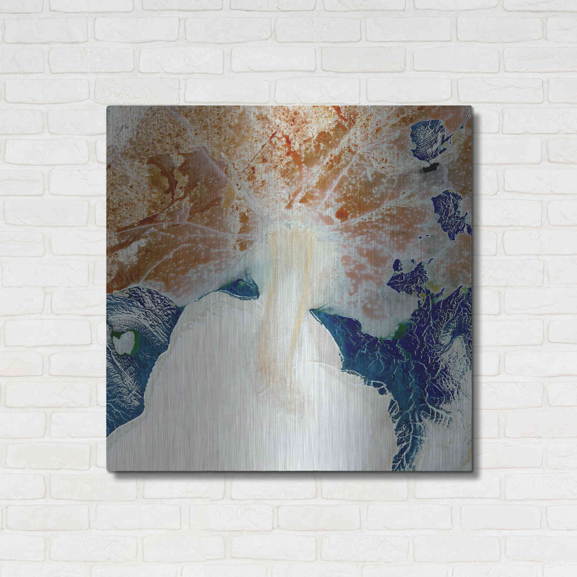 Luxe Metal Art 'Earth as Art: Rapid Ice Movement,' Metal Wall Art,36x36