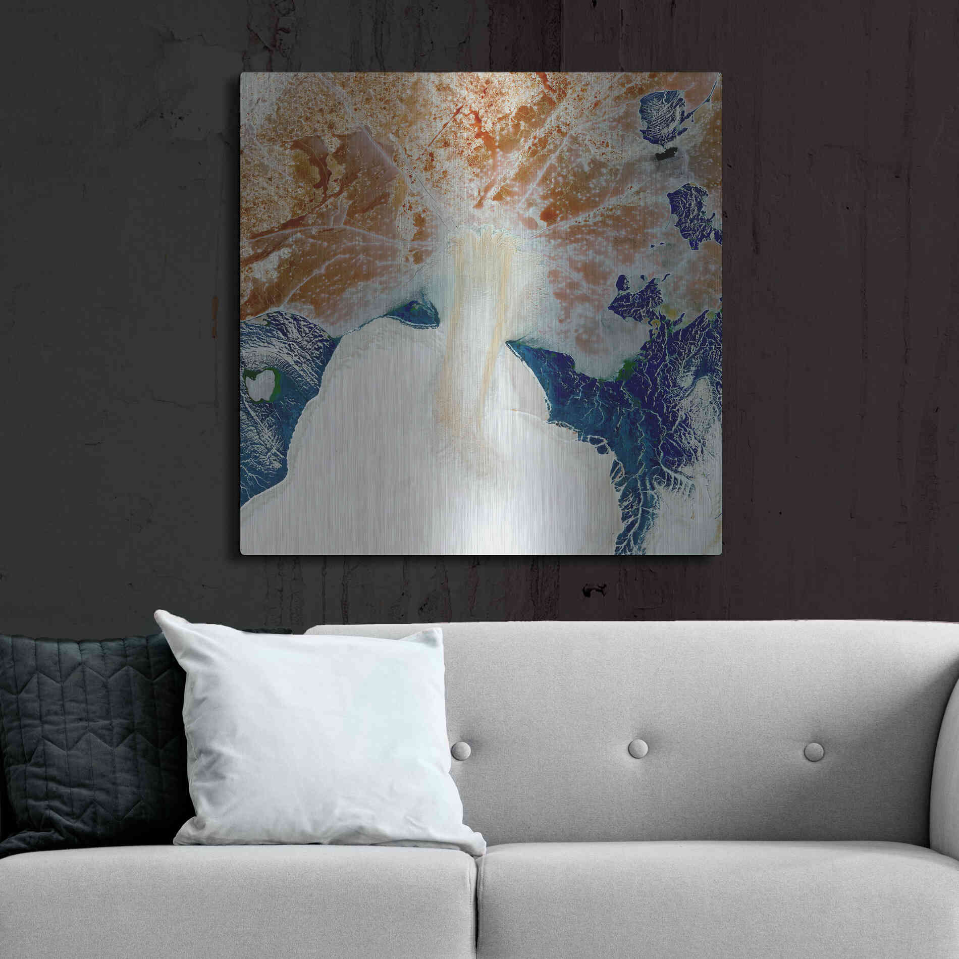 Luxe Metal Art 'Earth as Art: Rapid Ice Movement,' Metal Wall Art,36x36