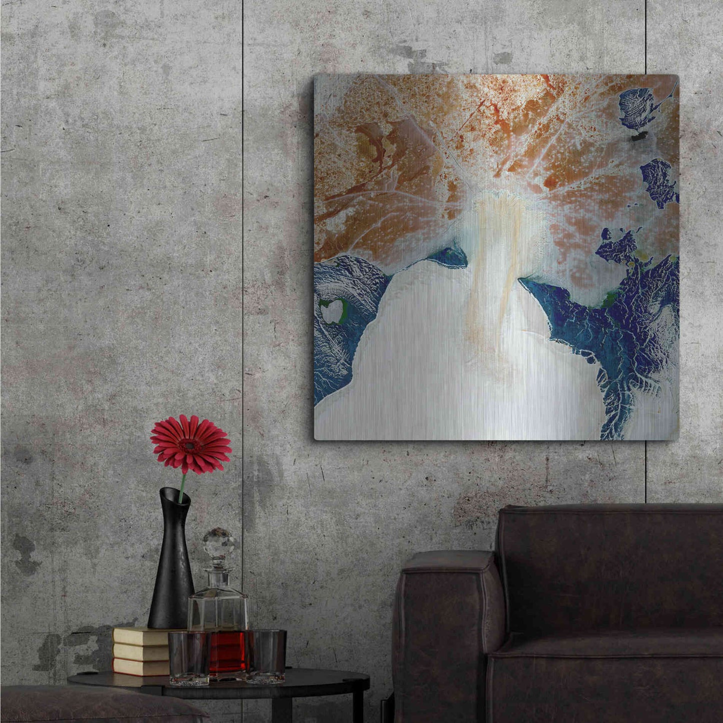 Luxe Metal Art 'Earth as Art: Rapid Ice Movement,' Metal Wall Art,36x36