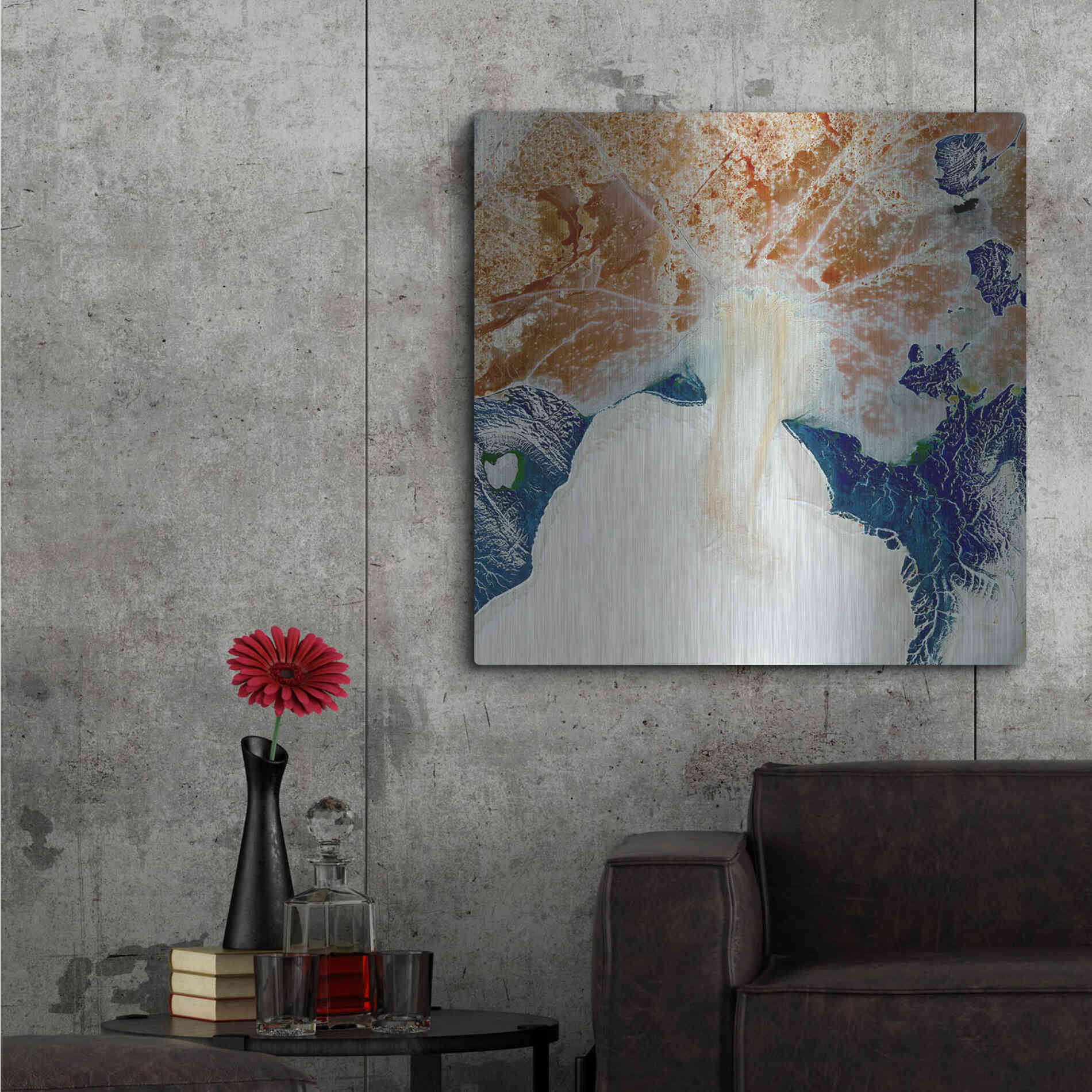 Luxe Metal Art 'Earth as Art: Rapid Ice Movement,' Metal Wall Art,36x36
