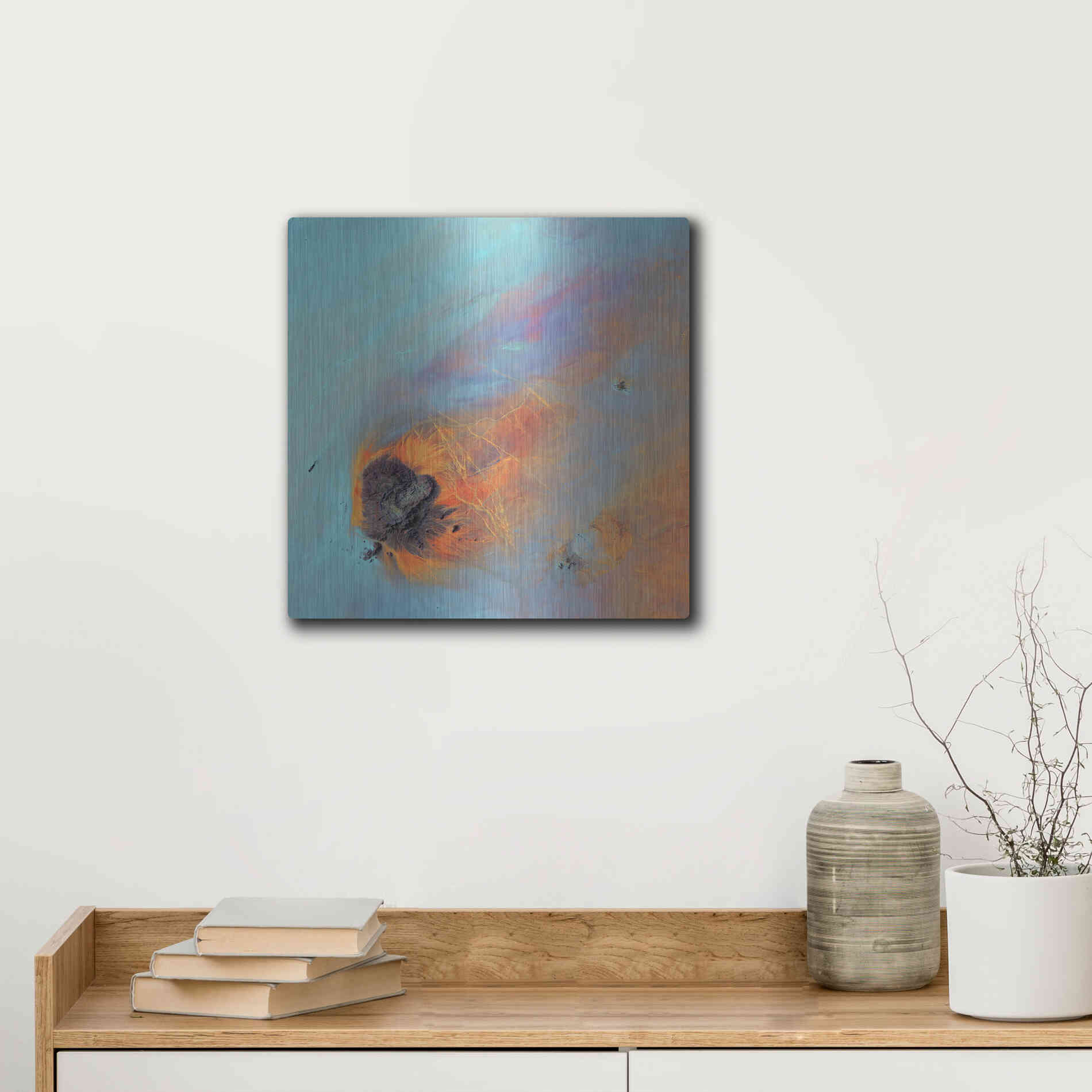 Luxe Metal Art 'Earth as Art: Re-Entry,' Metal Wall Art,12x12