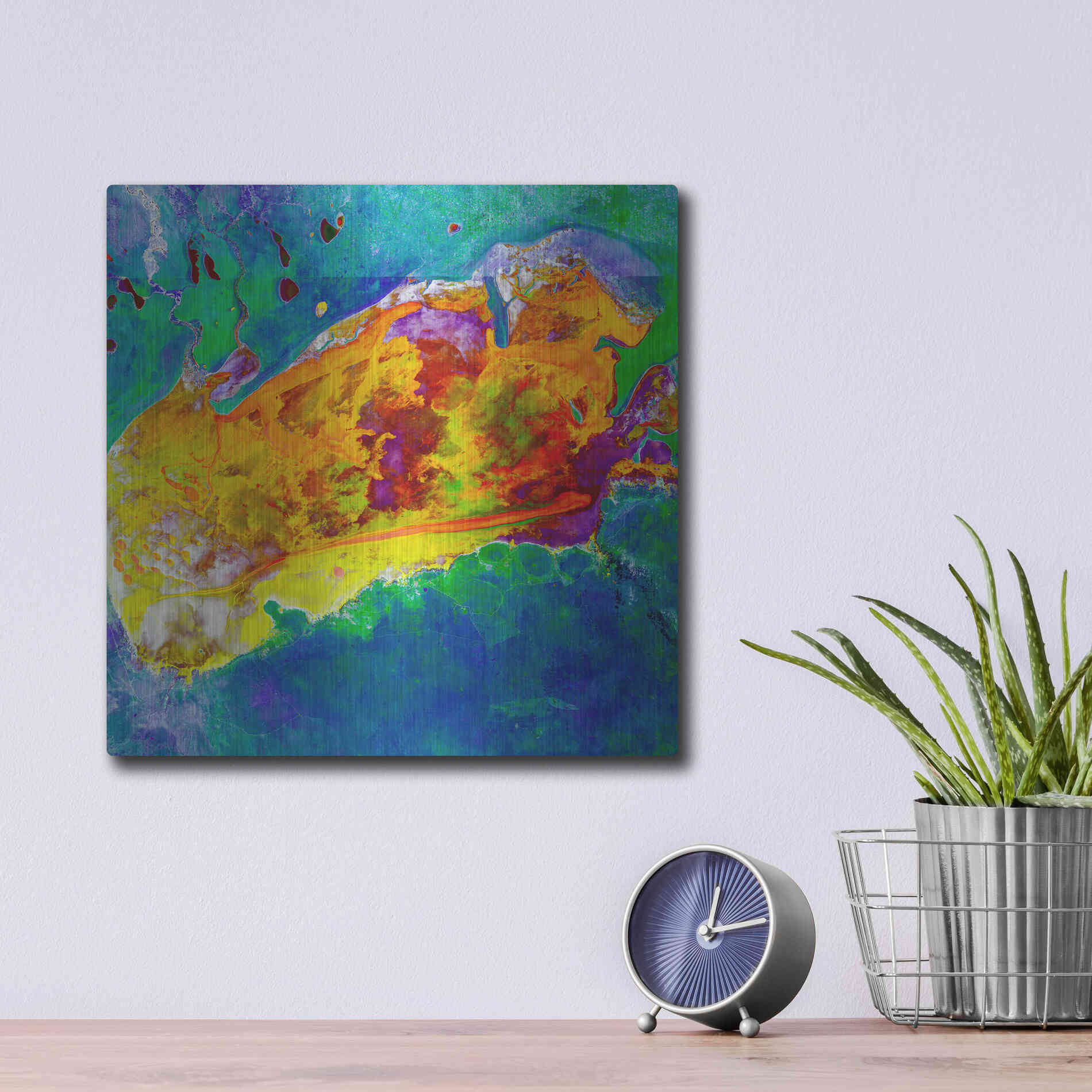 Luxe Metal Art 'Earth as Art: Salty Desolation,' Metal Wall Art,12x12