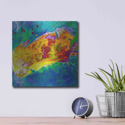 Luxe Metal Art 'Earth as Art: Salty Desolation,' Metal Wall Art,12x12