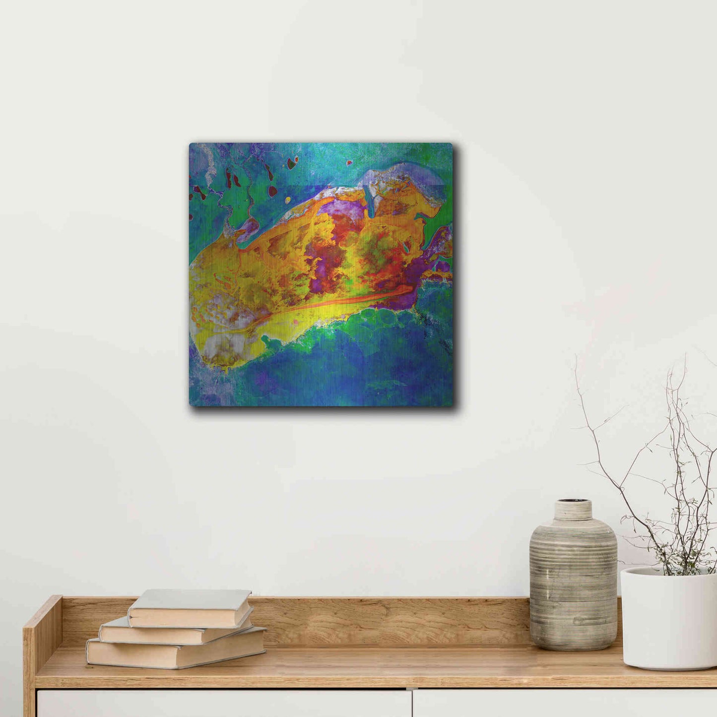 Luxe Metal Art 'Earth as Art: Salty Desolation,' Metal Wall Art,12x12