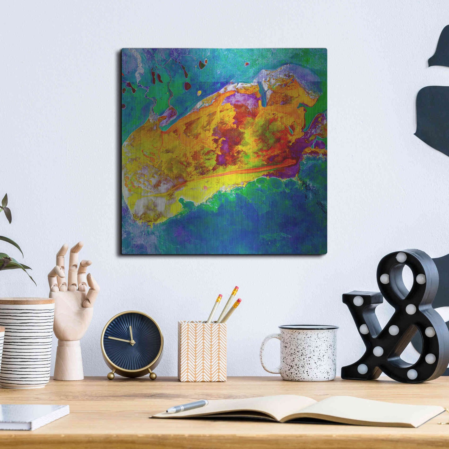 Luxe Metal Art 'Earth as Art: Salty Desolation,' Metal Wall Art,12x12