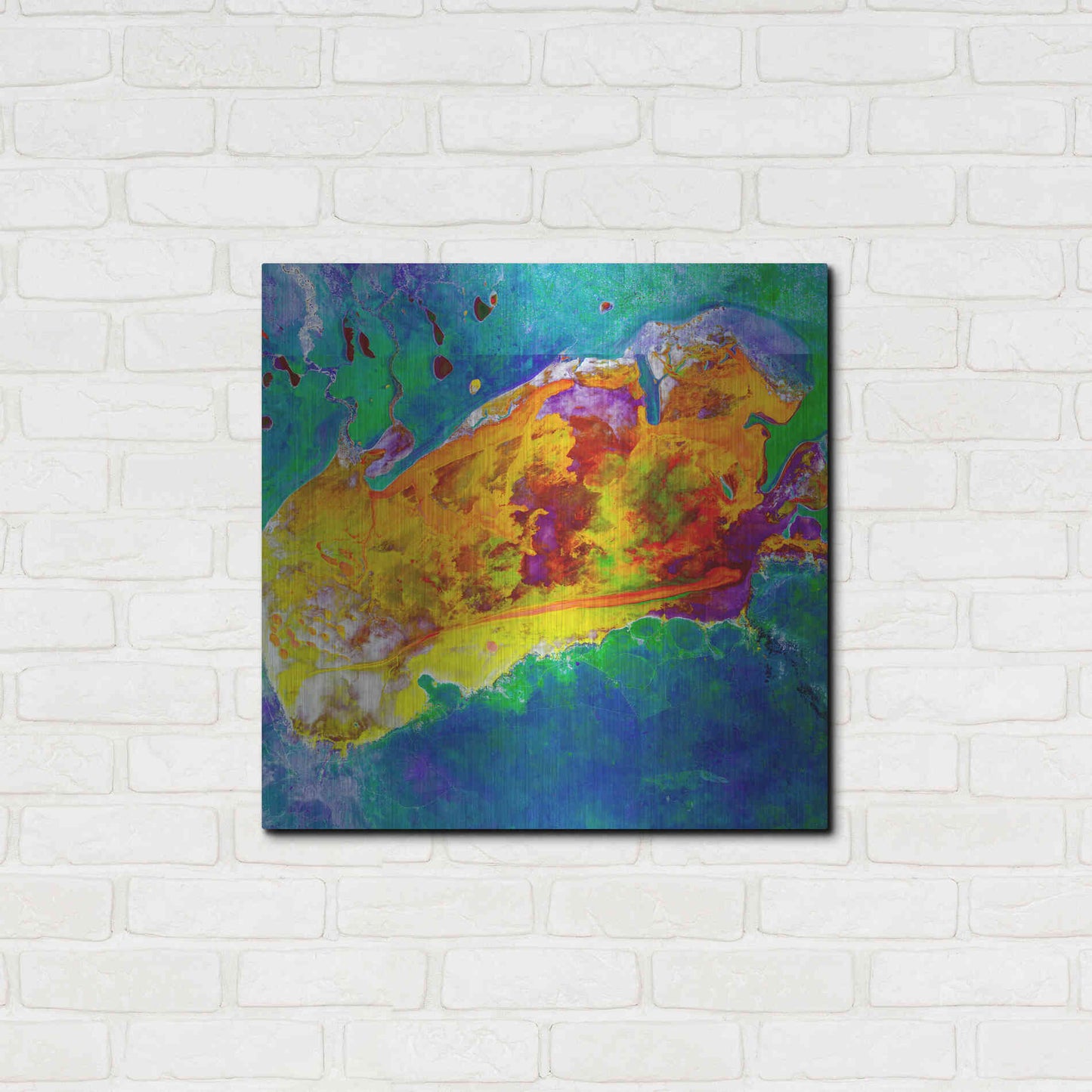 Luxe Metal Art 'Earth as Art: Salty Desolation,' Metal Wall Art,24x24