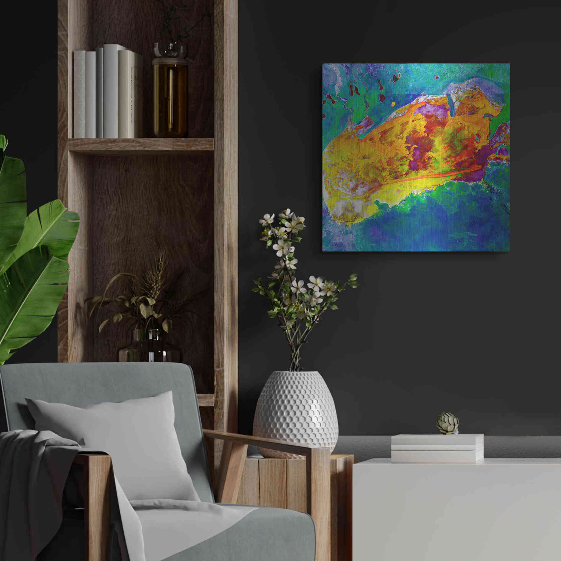 Luxe Metal Art 'Earth as Art: Salty Desolation,' Metal Wall Art,24x24