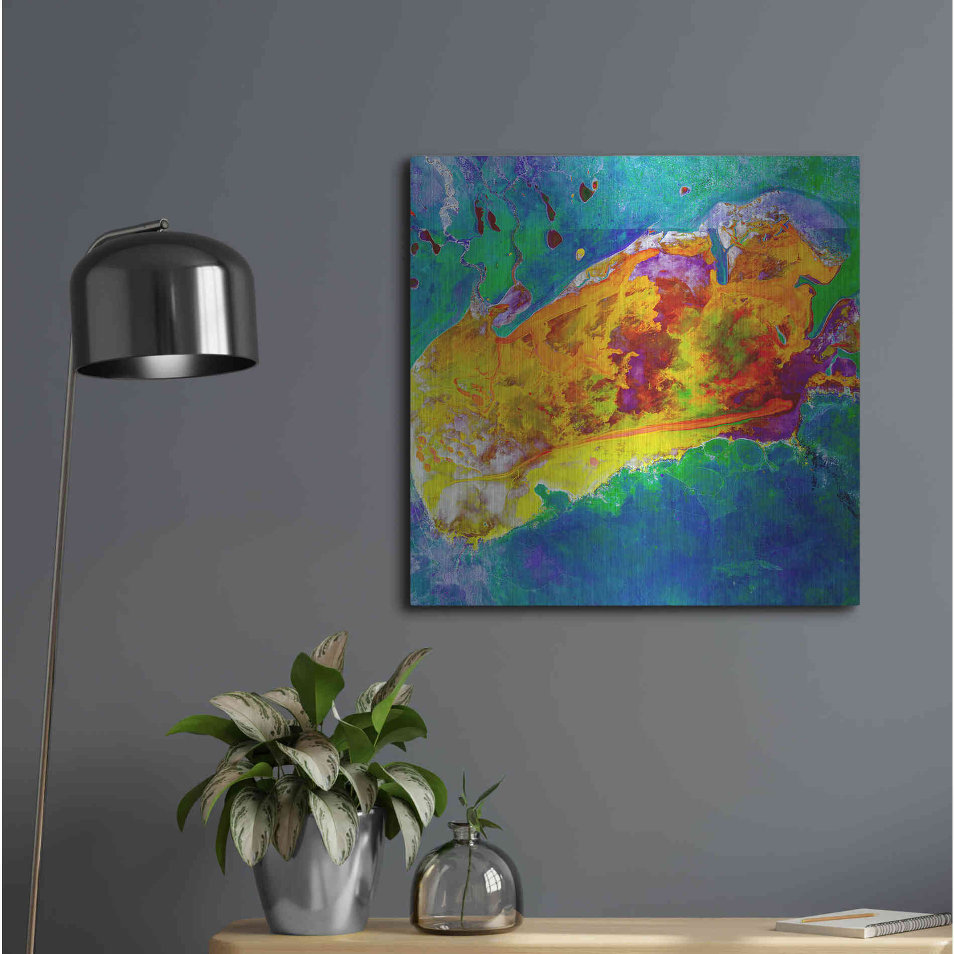 Luxe Metal Art 'Earth as Art: Salty Desolation,' Metal Wall Art,24x24