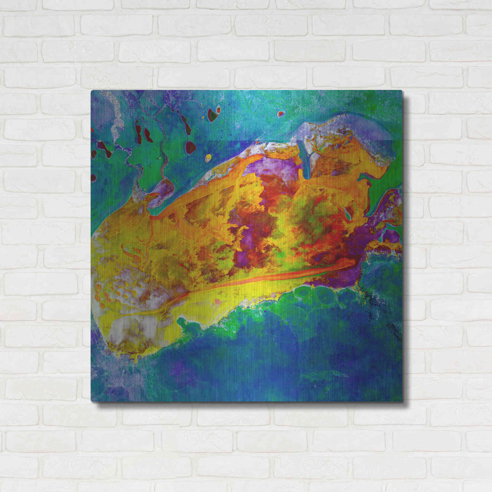 Luxe Metal Art 'Earth as Art: Salty Desolation,' Metal Wall Art,36x36