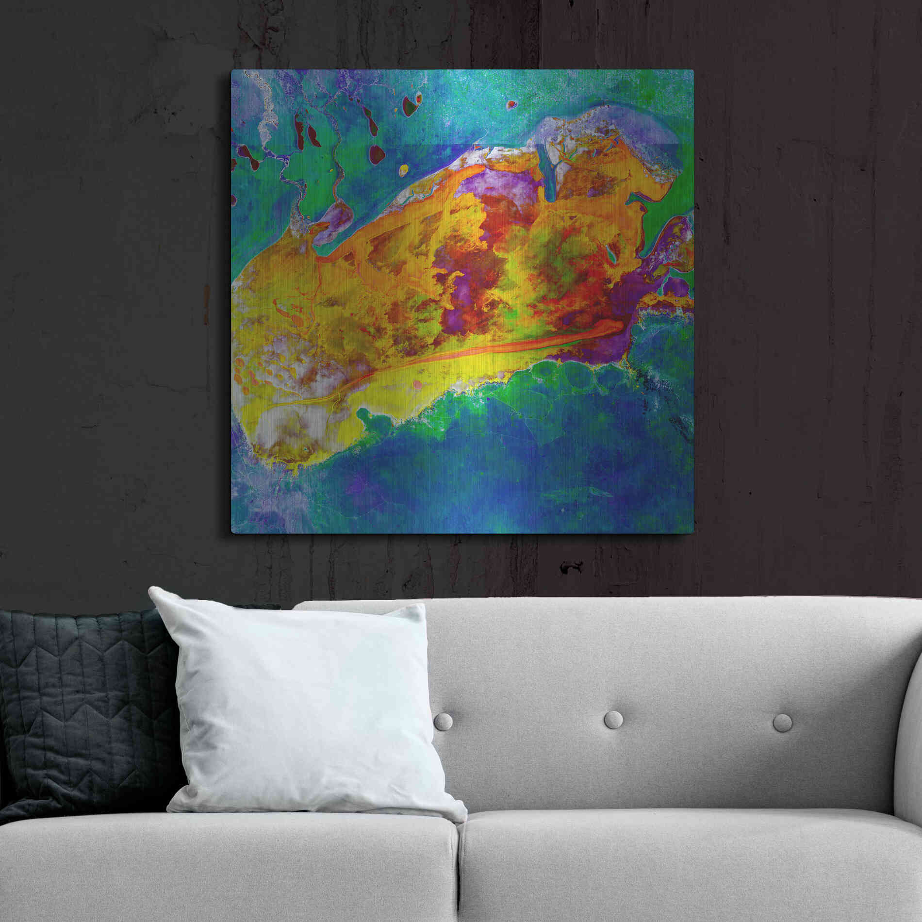 Luxe Metal Art 'Earth as Art: Salty Desolation,' Metal Wall Art,36x36