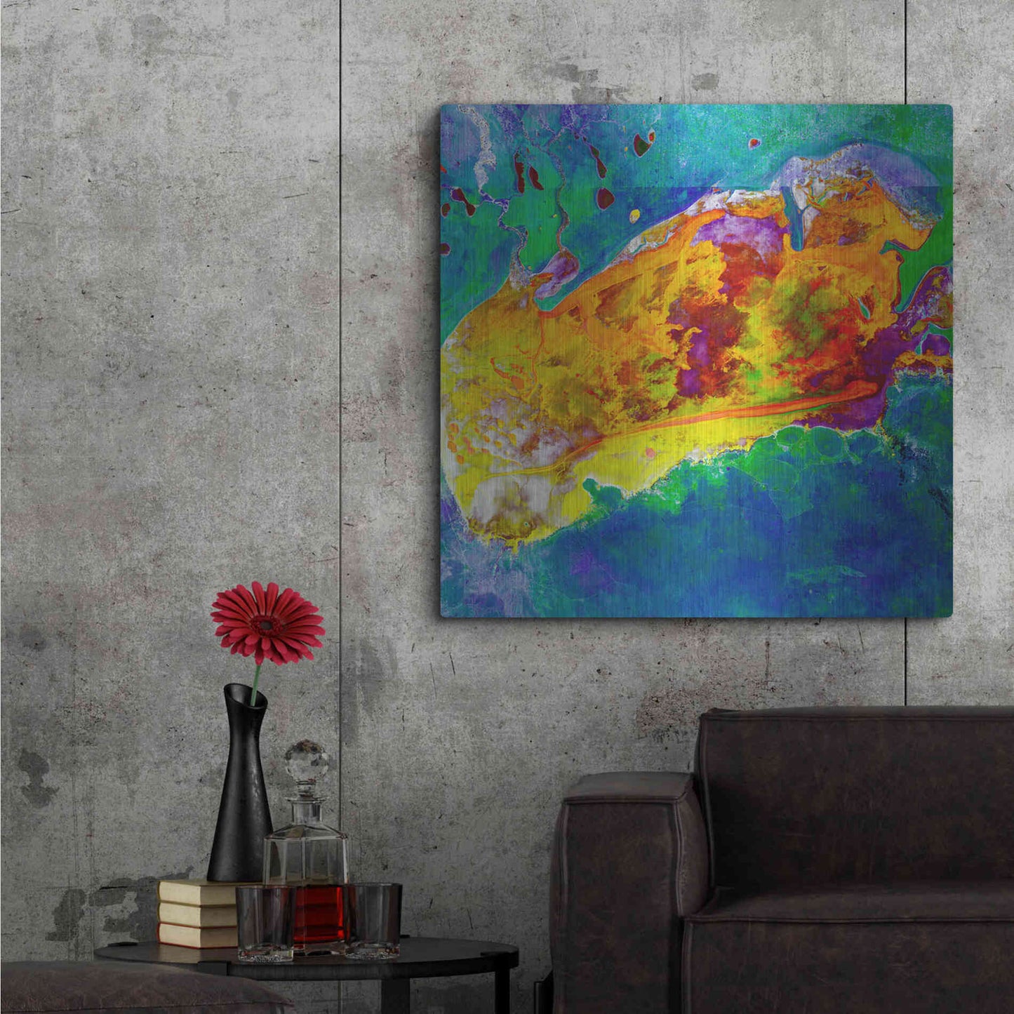 Luxe Metal Art 'Earth as Art: Salty Desolation,' Metal Wall Art,36x36