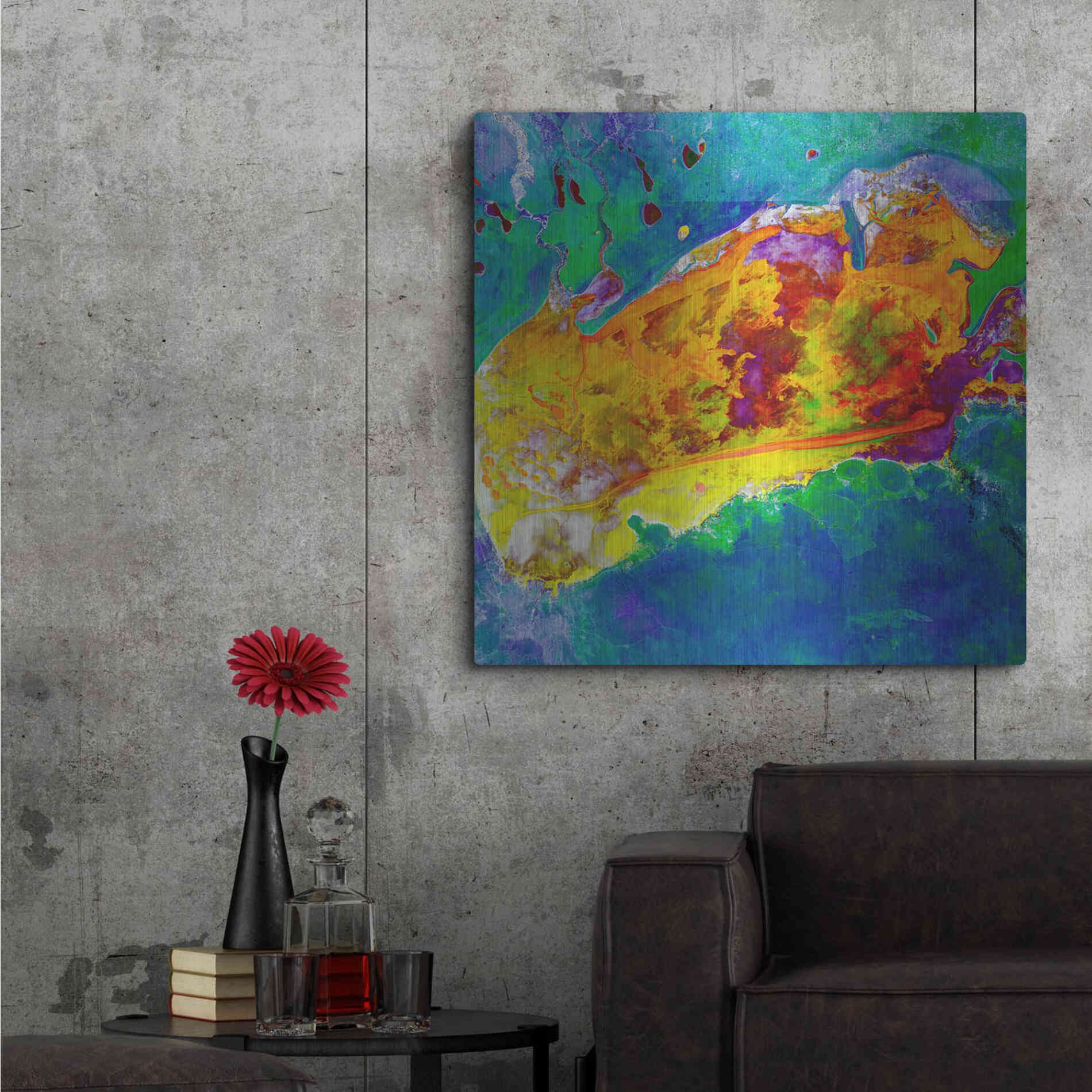 Luxe Metal Art 'Earth as Art: Salty Desolation,' Metal Wall Art,36x36