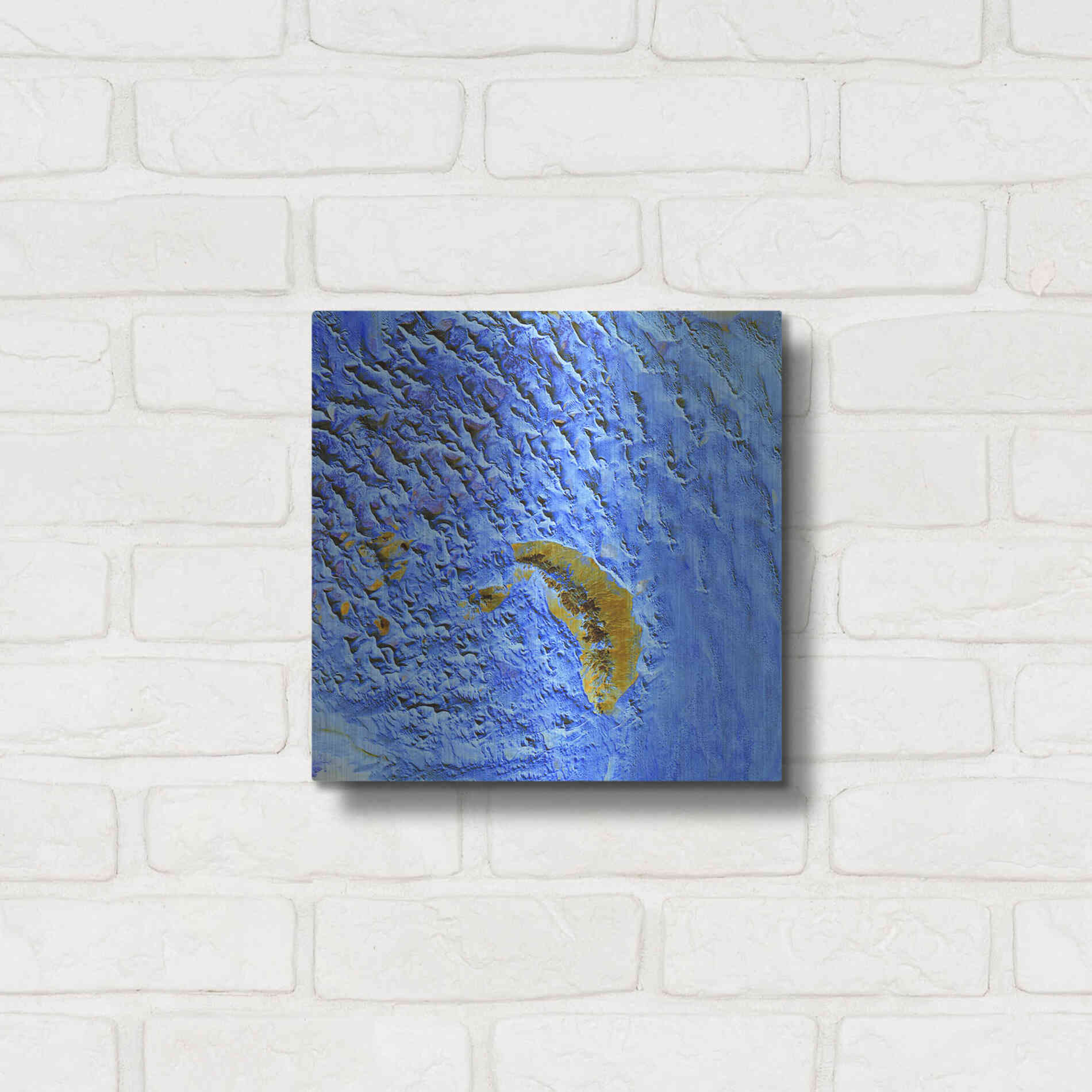 Luxe Metal Art 'Earth as Art: Sand Waves,' Metal Wall Art,12x12