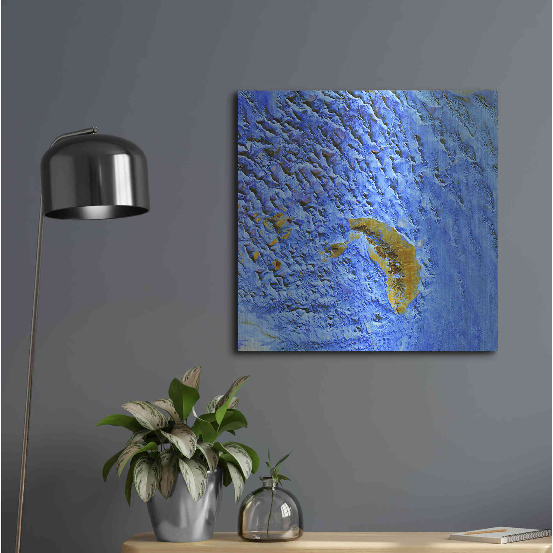 Luxe Metal Art 'Earth as Art: Sand Waves,' Metal Wall Art,24x24