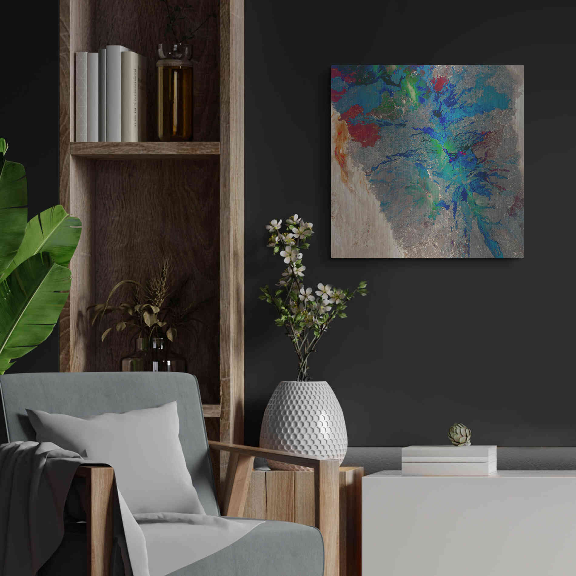 Luxe Metal Art 'Earth as Art: Torn Apart,' Metal Wall Art,24x24