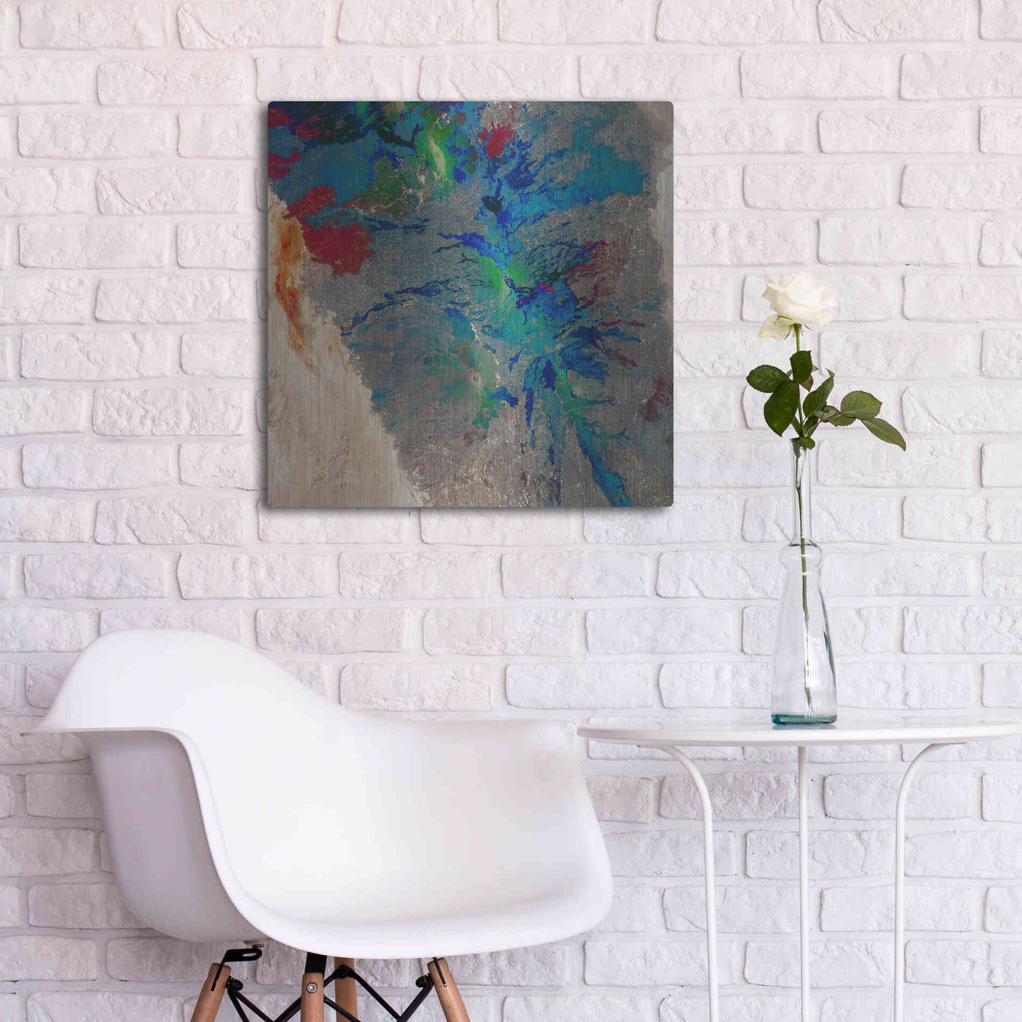 Luxe Metal Art 'Earth as Art: Torn Apart,' Metal Wall Art,24x24