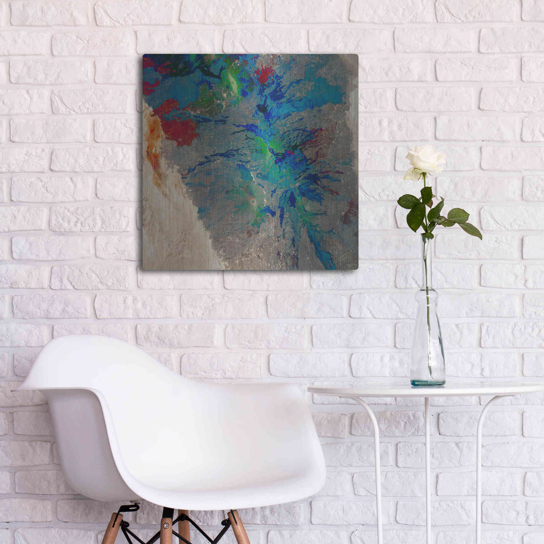 Luxe Metal Art 'Earth as Art: Torn Apart,' Metal Wall Art,24x24