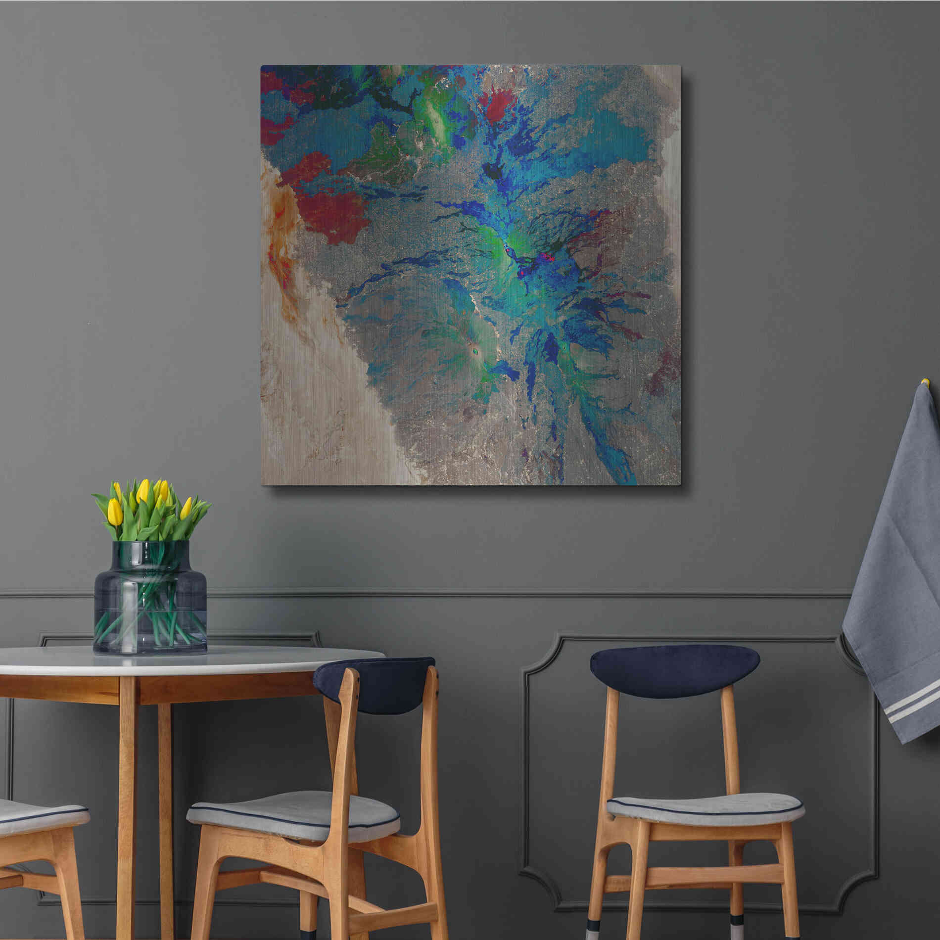 Luxe Metal Art 'Earth as Art: Torn Apart,' Metal Wall Art,36x36