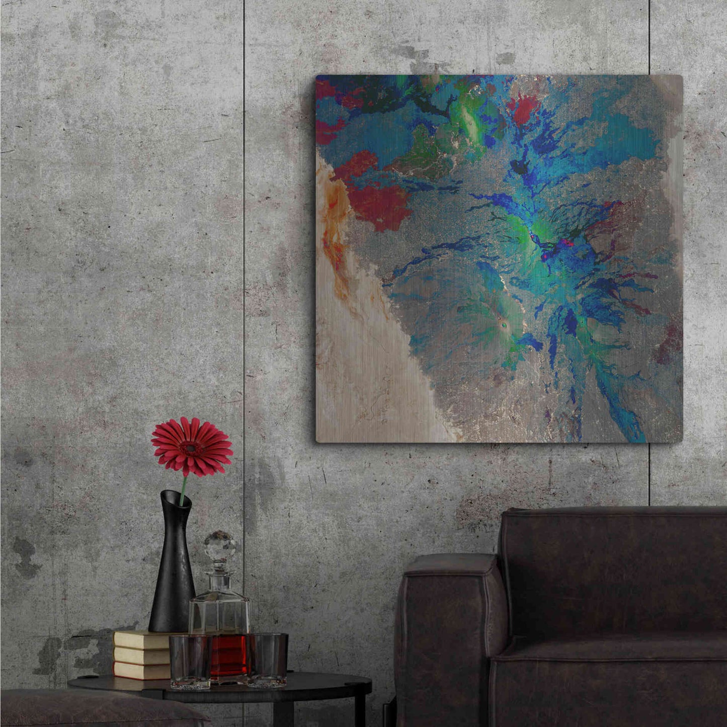 Luxe Metal Art 'Earth as Art: Torn Apart,' Metal Wall Art,36x36