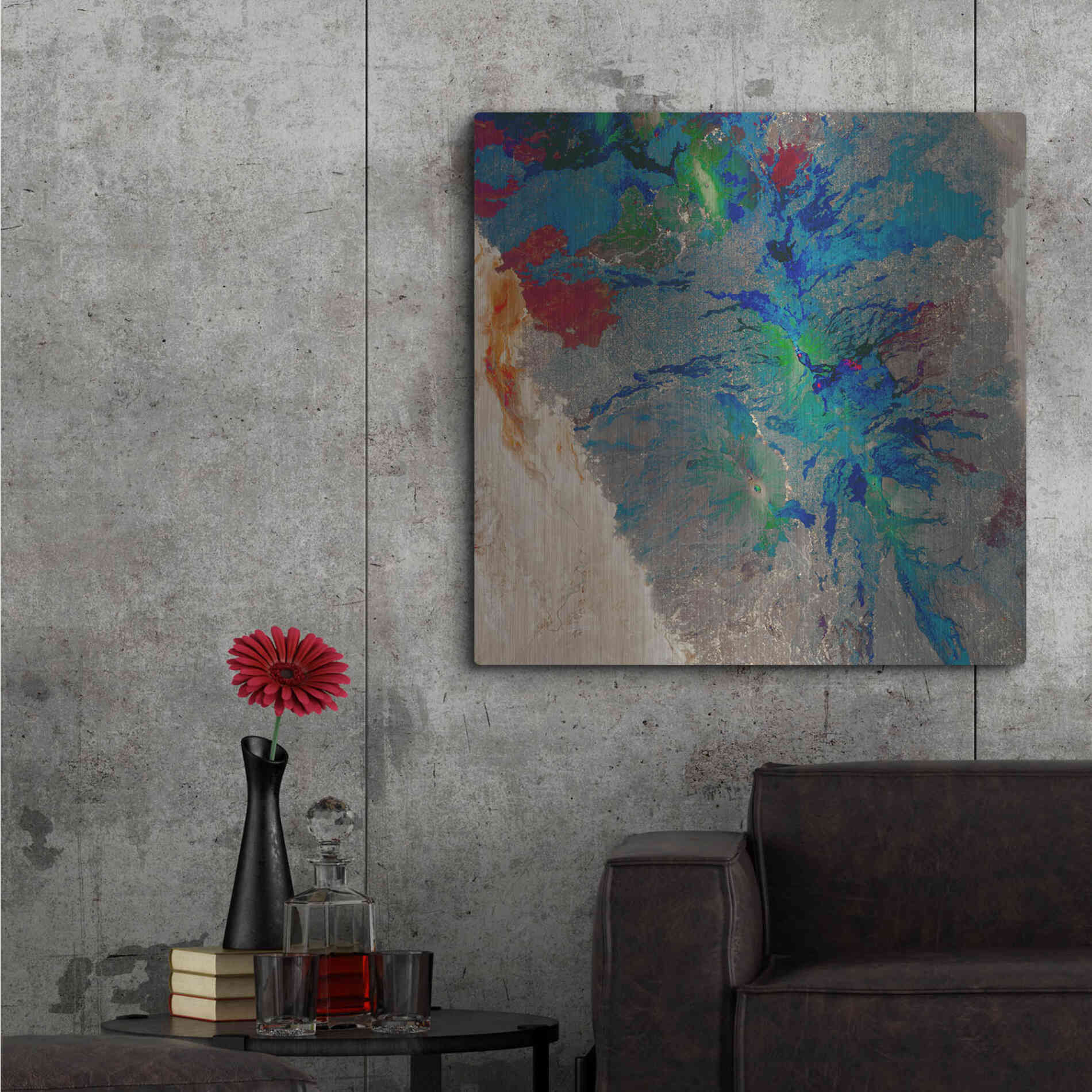 Luxe Metal Art 'Earth as Art: Torn Apart,' Metal Wall Art,36x36