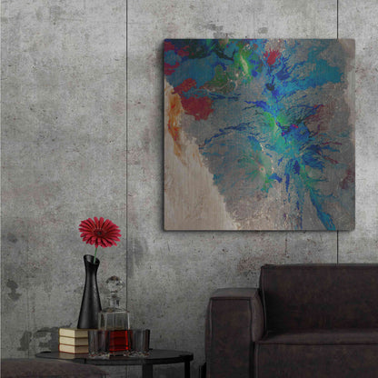 Luxe Metal Art 'Earth as Art: Torn Apart,' Metal Wall Art,36x36