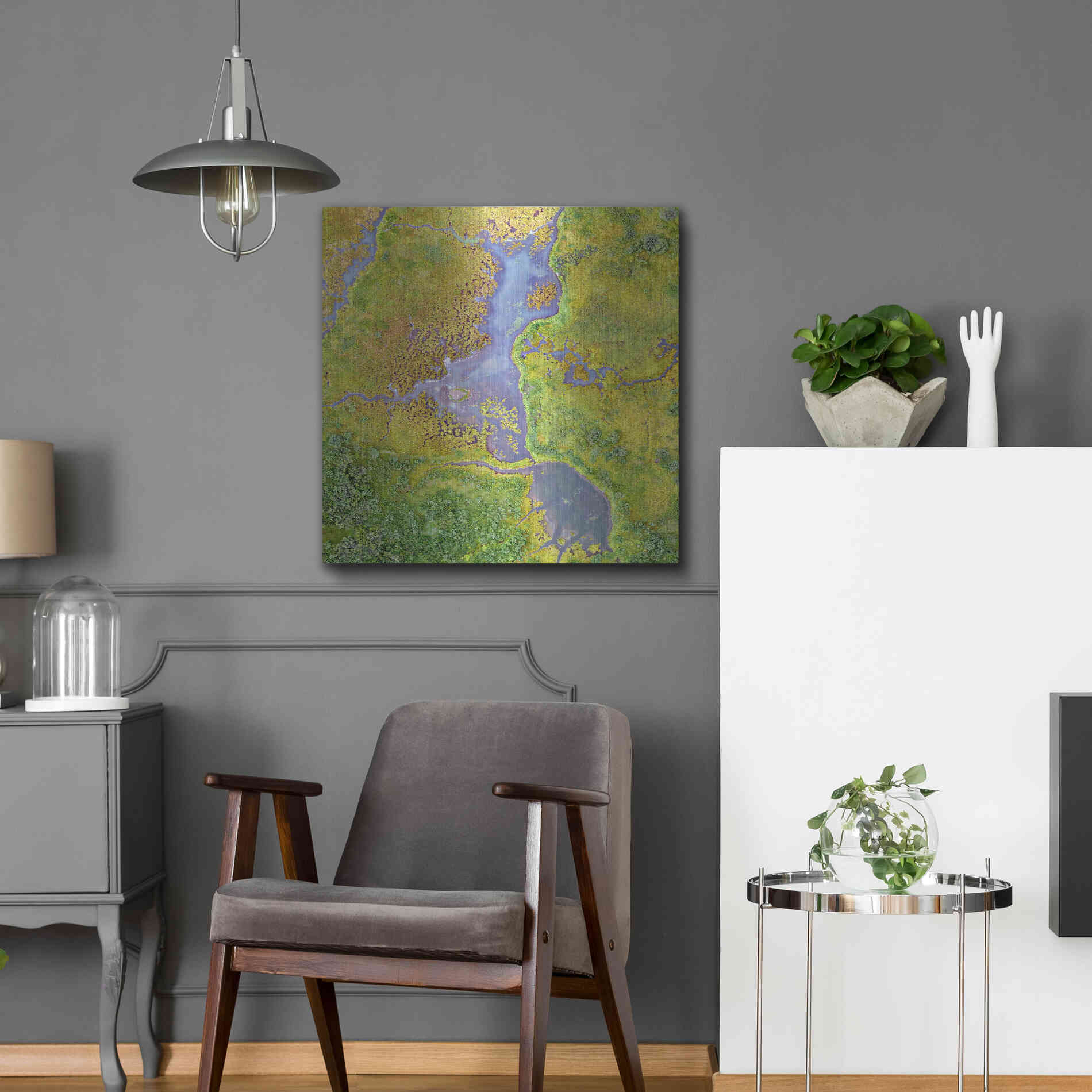 Luxe Metal Art 'Earth as Art: Watching Wetlands,' Metal Wall Art,24x24