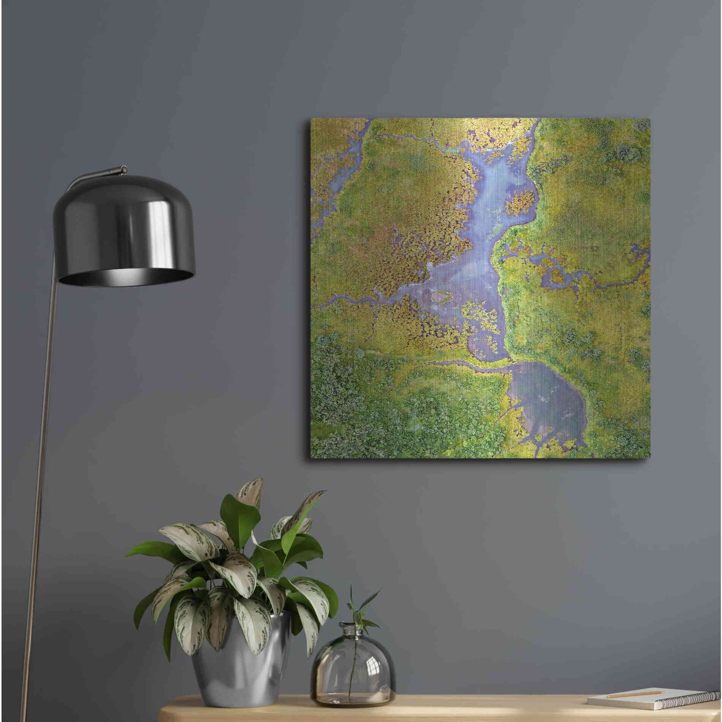 Luxe Metal Art 'Earth as Art: Watching Wetlands,' Metal Wall Art,24x24