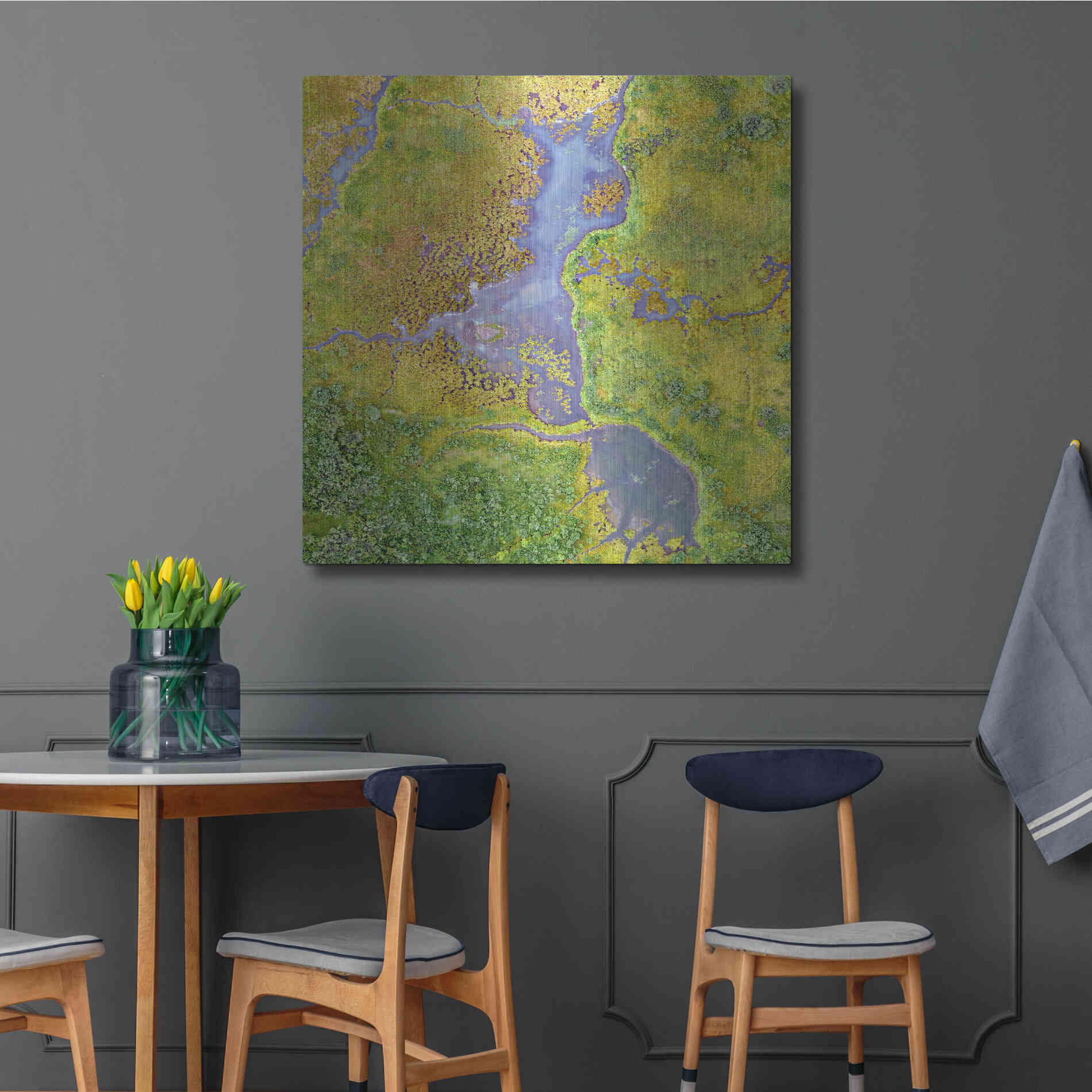 Luxe Metal Art 'Earth as Art: Watching Wetlands,' Metal Wall Art,36x36