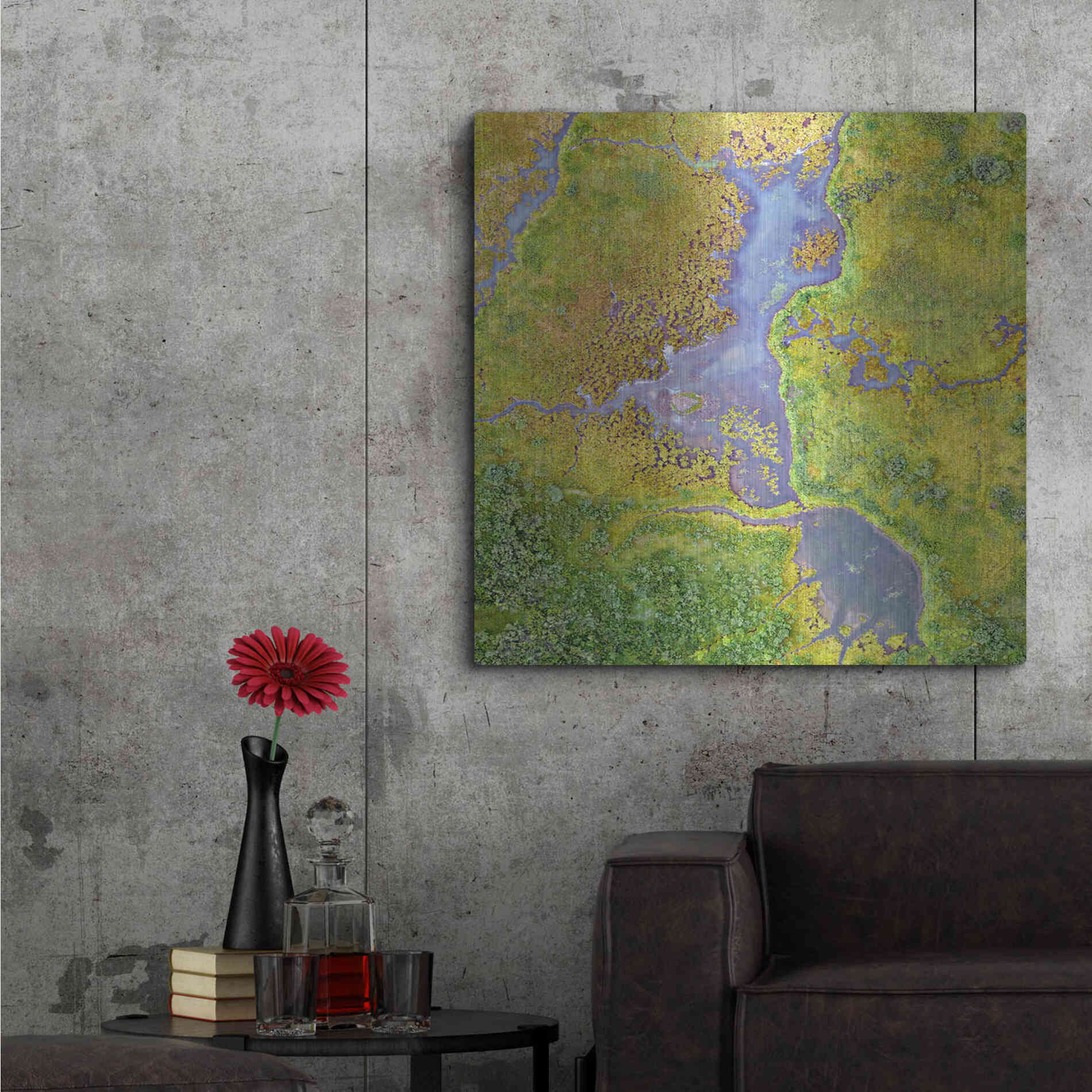 Luxe Metal Art 'Earth as Art: Watching Wetlands,' Metal Wall Art,36x36