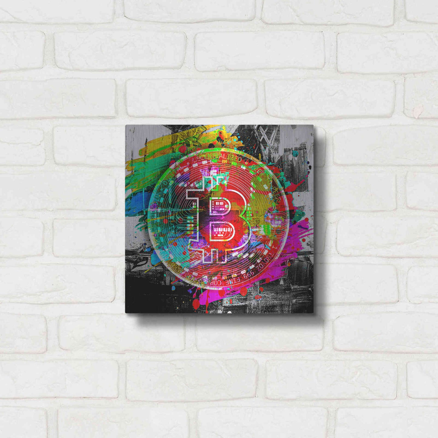 Luxe Metal Art 'Bitcoin the Currency Predator,' Metal Wall Art,12x12