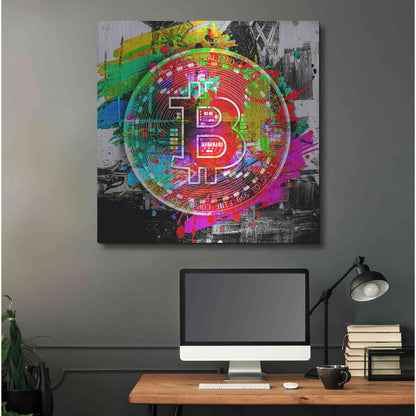 Luxe Metal Art 'Bitcoin the Currency Predator,' Metal Wall Art,36x36