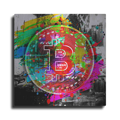 Luxe Metal Art 'Bitcoin the Currency Predator,' Metal Wall Art