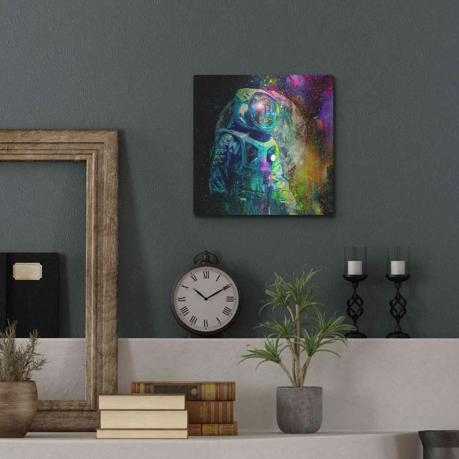 Luxe Metal Art 'BTC Bitcoin Moonlanding,' Metal Wall Art,12x12