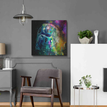 Luxe Metal Art 'BTC Bitcoin Moonlanding,' Metal Wall Art,24x24