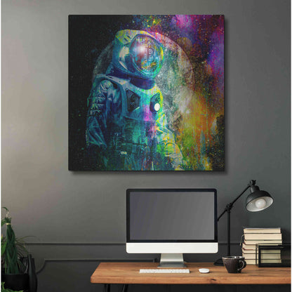 Luxe Metal Art 'BTC Bitcoin Moonlanding,' Metal Wall Art,36x36