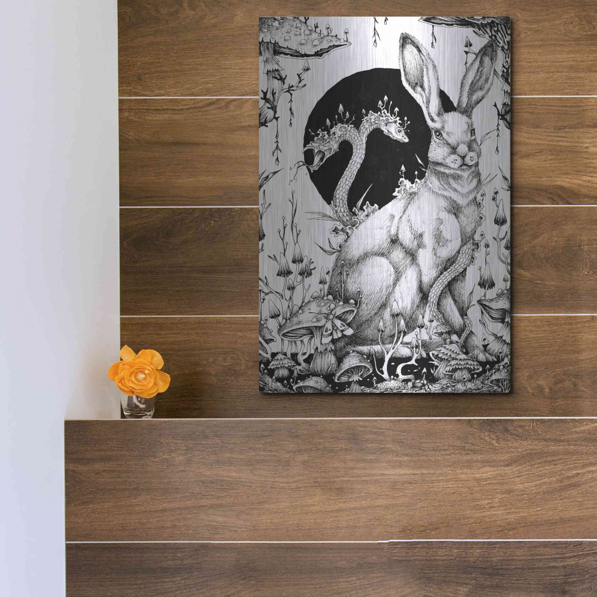 Luxe Metal Art 'Hare 2' by Avery Multer, Metal Wall Art,12x16