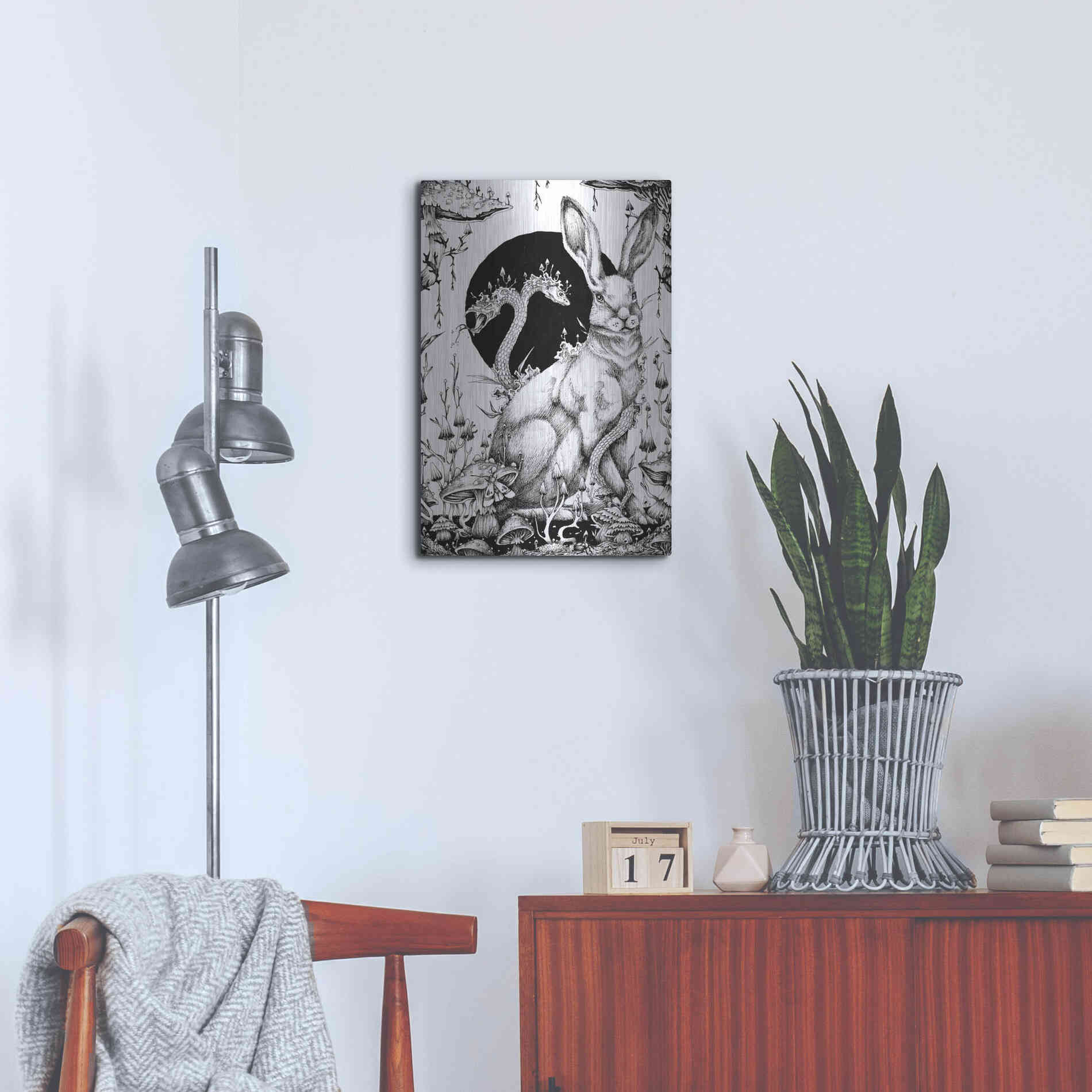 Luxe Metal Art 'Hare 2' by Avery Multer, Metal Wall Art,16x24