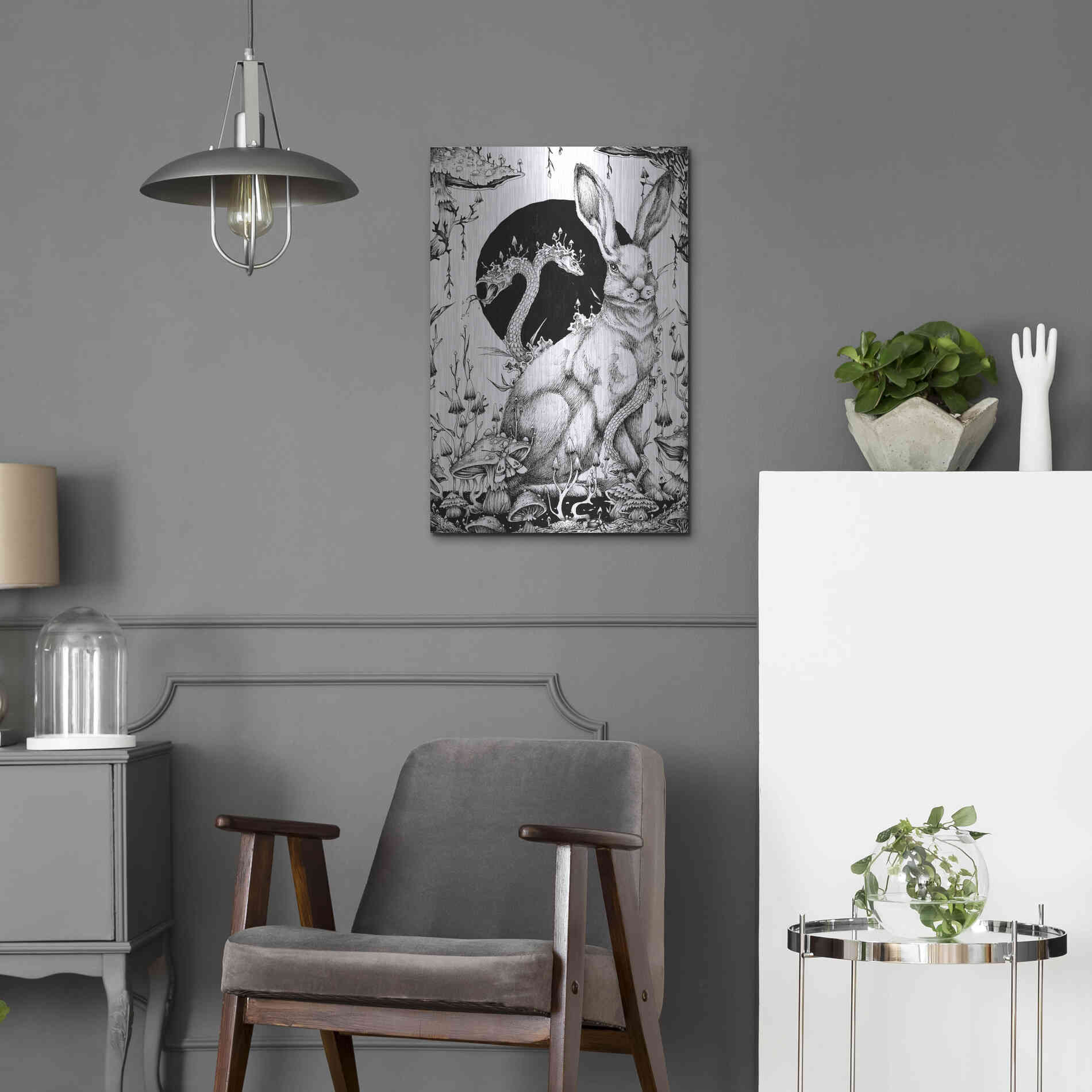 Luxe Metal Art 'Hare 2' by Avery Multer, Metal Wall Art,16x24